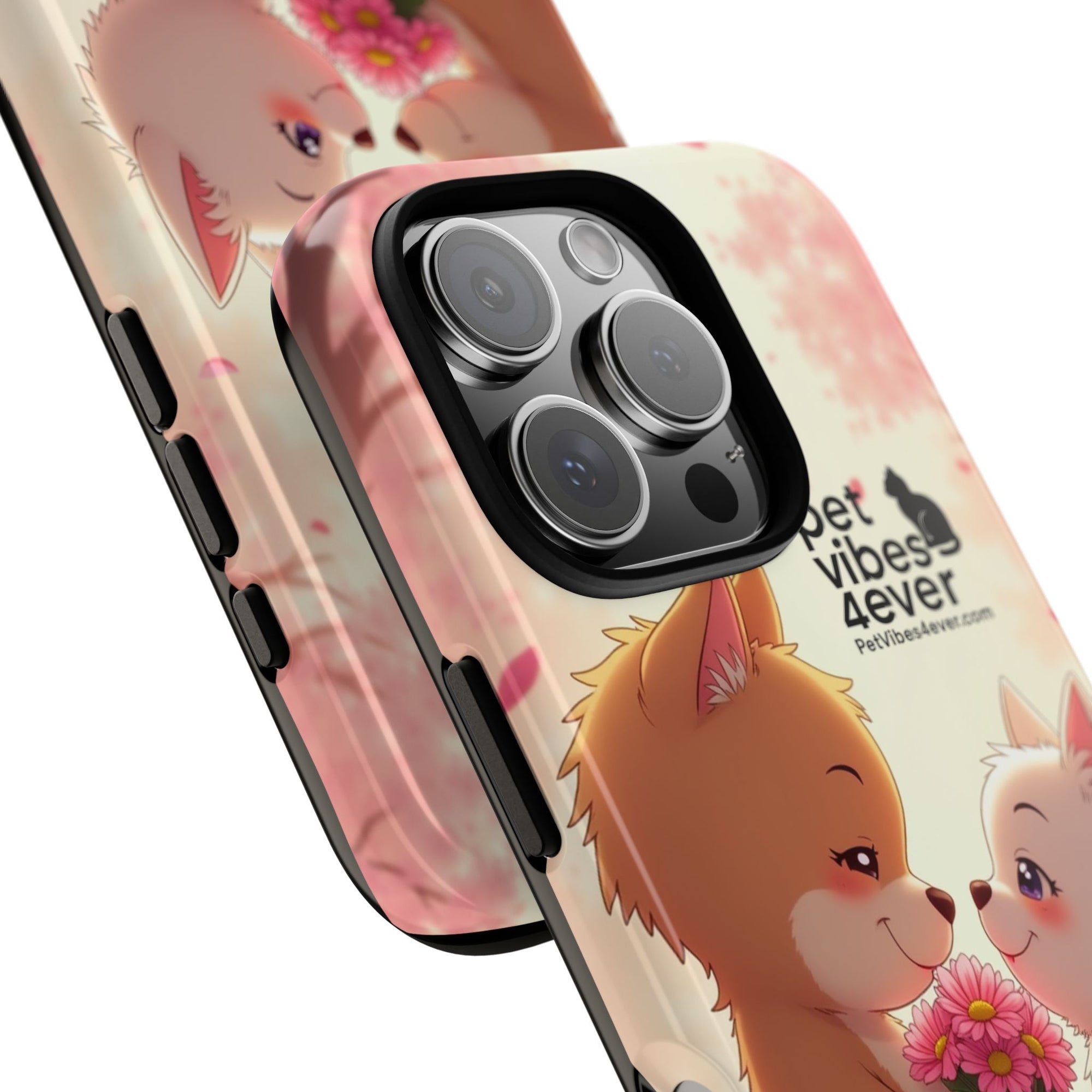 Cute Pet Phone Case, Animal Lovers Gift, Valentine’s Day Present, Custom Phone Cover, Happy Couple Design, Pet Vibes Forever