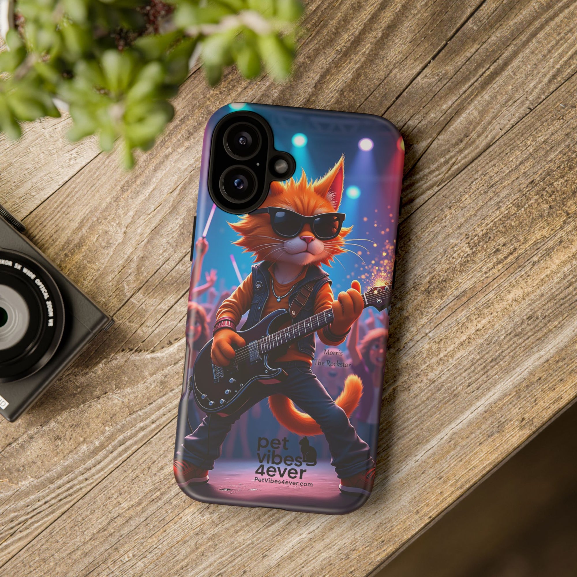 Rocking Cat Phone Case, Fun Cat Phone Cover, Cool Pet Vibes Gift, Music Lover Accessory, Unique Cat Phone Case