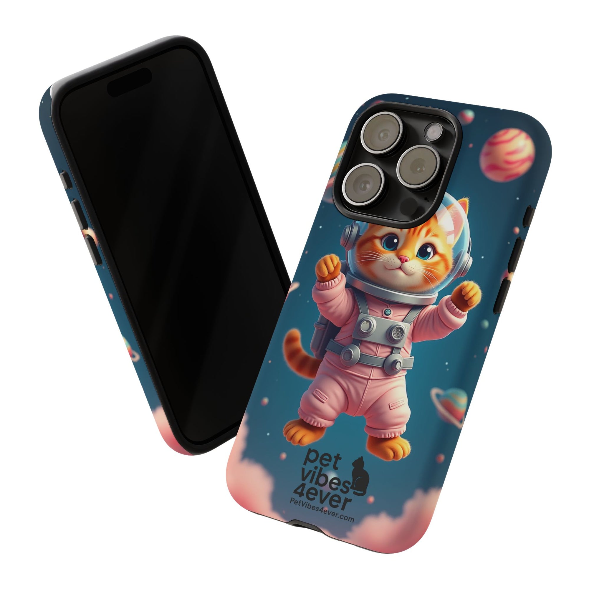 Cute Cat Phone Case, Cat Lovers Gift, Astrological Accessories, Fun Tech Gear, Space Theme Phone Cover