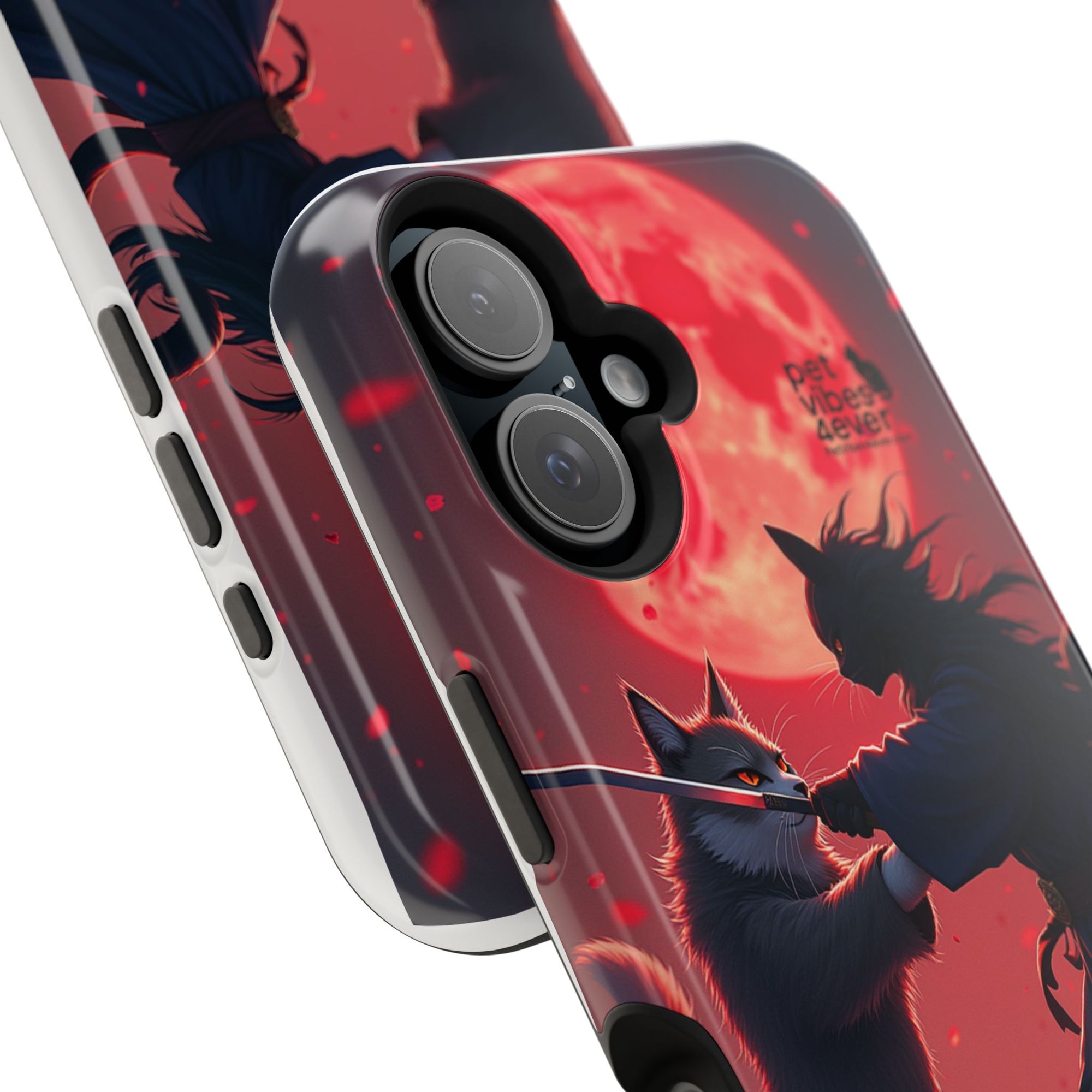Samurai Cat Phone Case – Impact-Resistant, Pet Lovers, Cool Tech Accessories, Anime Aesthetic, Unique Gifts
