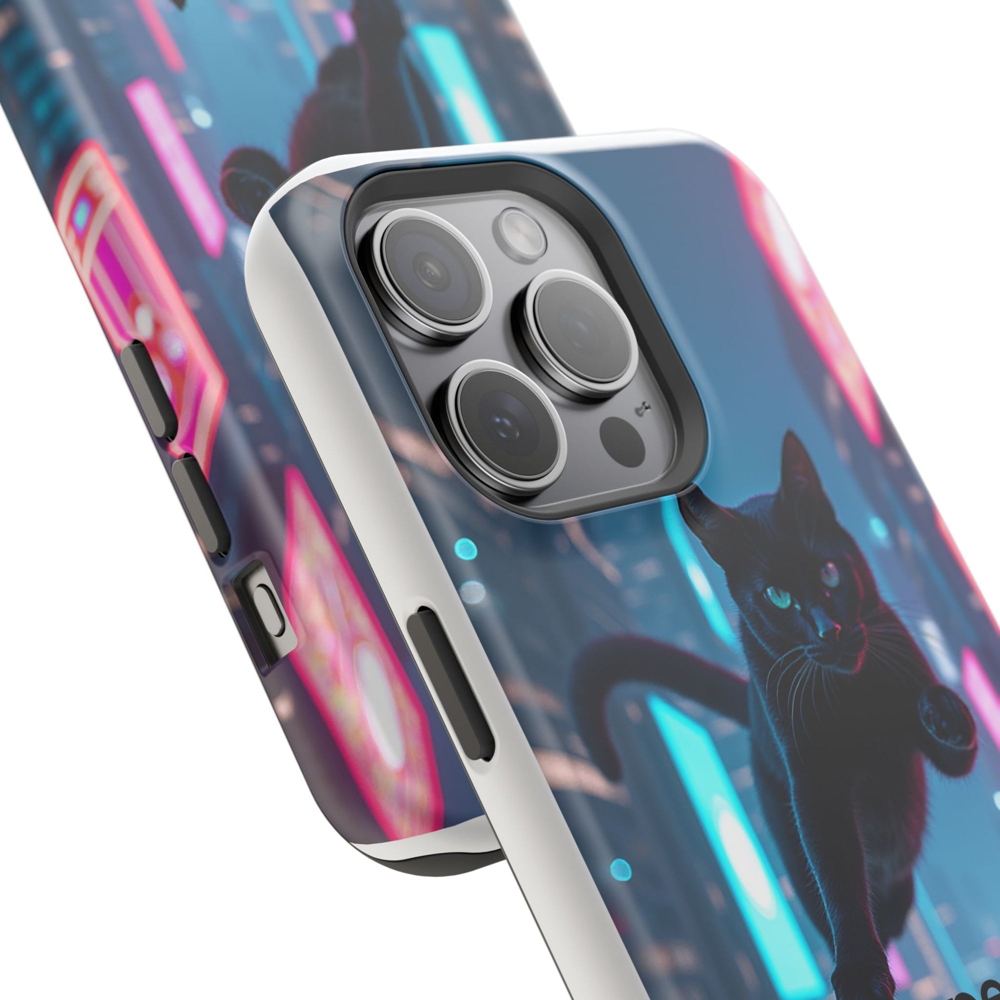 Cat-Themed Phone Case with Pet Vibes Design, Impact-Resistant Phone Case, Gift for Cat Lovers, Cute Pet Merchandise, Stylish Phone Accessory