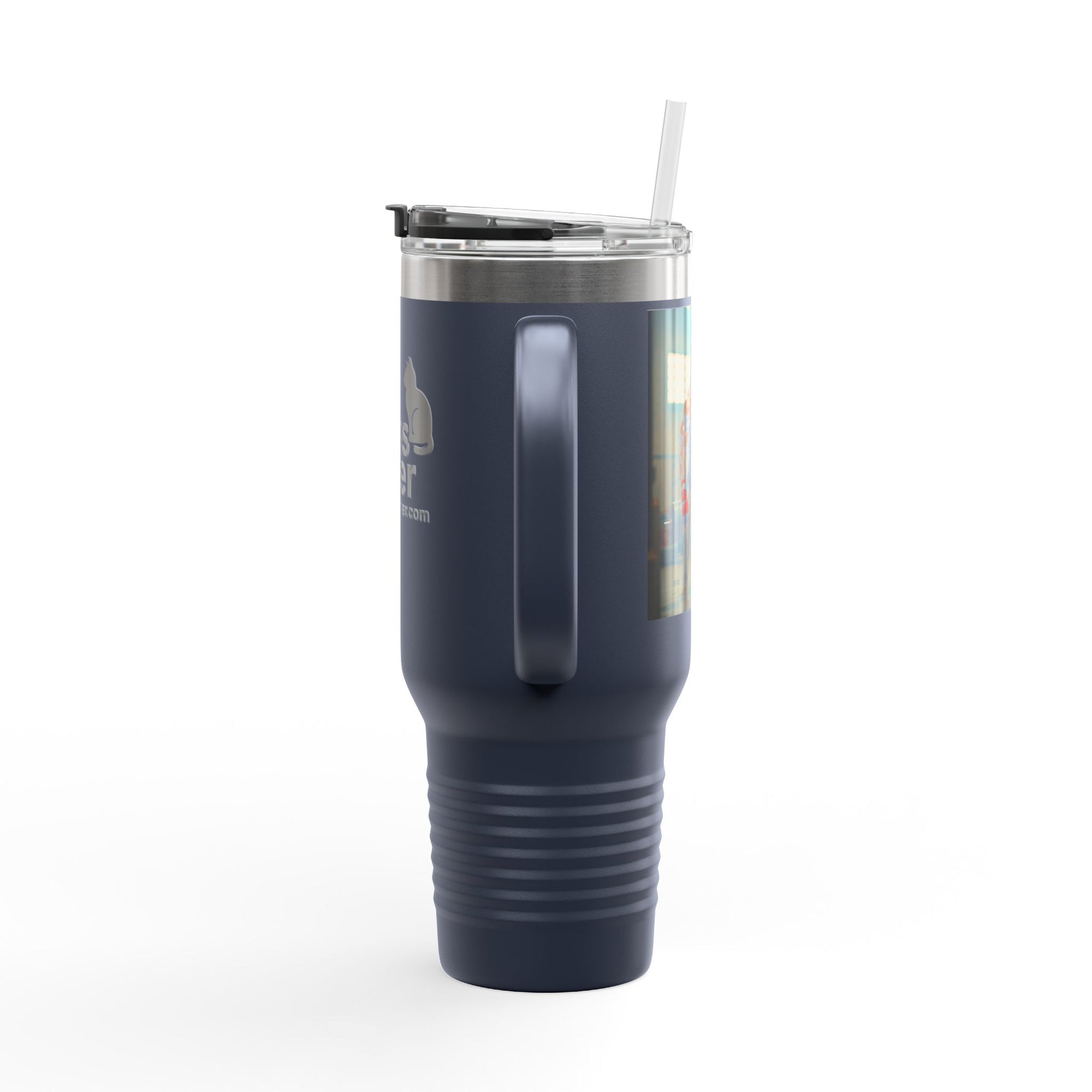 Insulated Travel Mug, Pet Lover's 40oz Coffee Tumbler, Perfect for Hot Drinks, Gifts for Cat Owners, Travel Companion, Pet Vibes 4ever