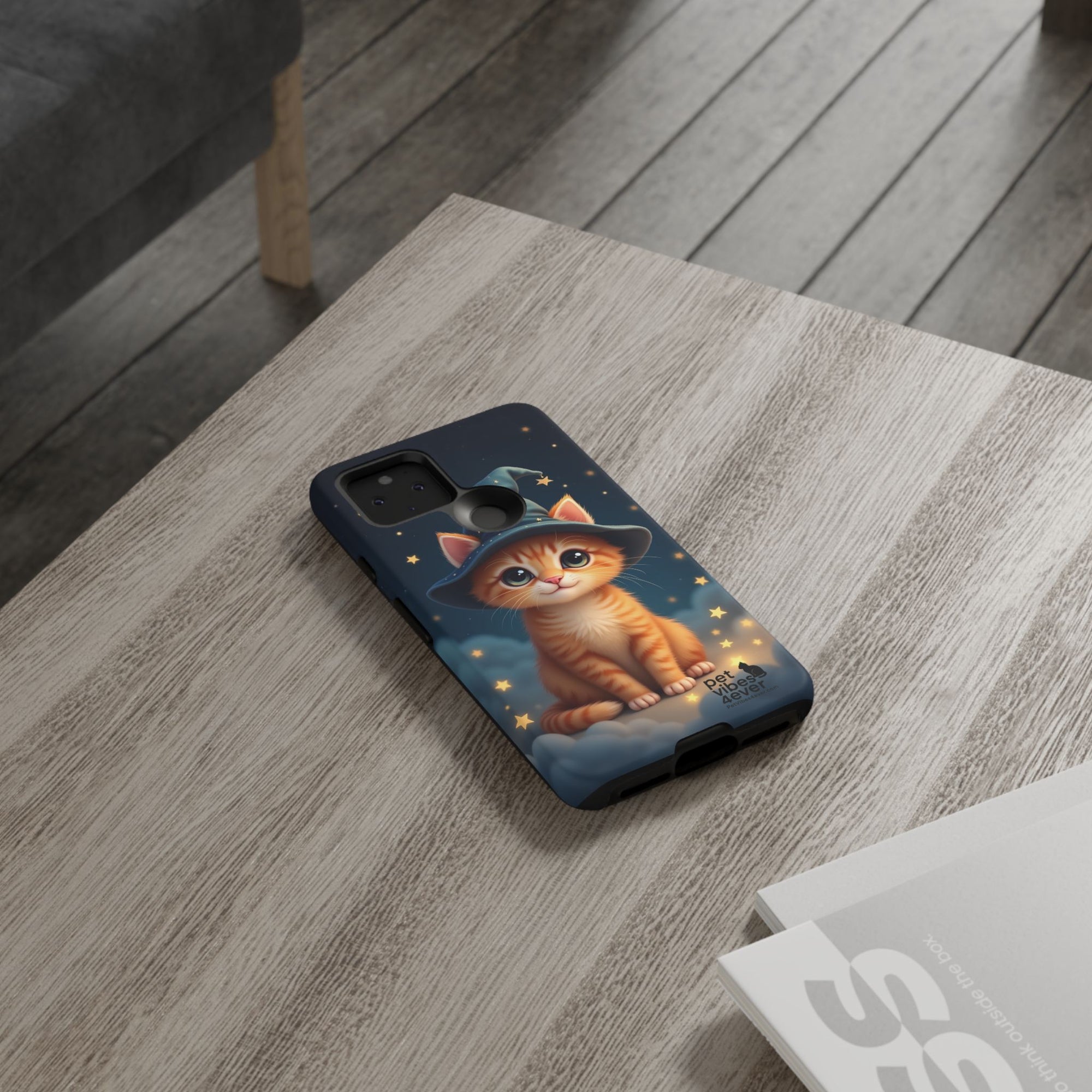 Cat-Themed Phone Case, Cute Cat Case, Pet Lover Gift, Kawaii Phone Accessory, Celestial Cat Design, Stylish Gadget Protector