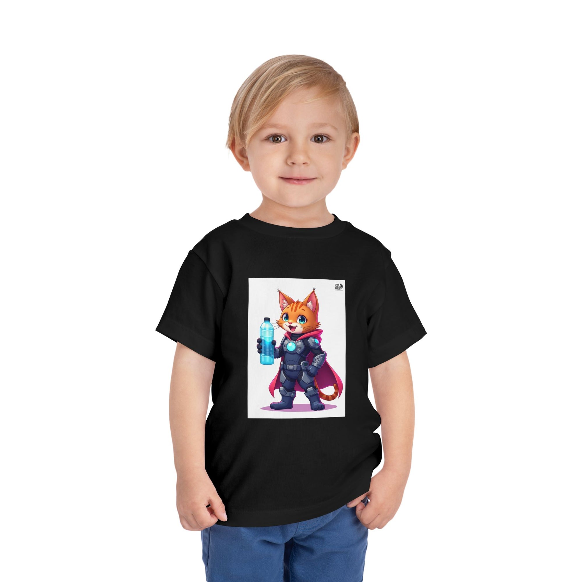 Superhero Cat Toddler Tee, Kids Graphic T-Shirt, Cute Animal Shirt, Birthday Gift, Funny Pet Tee