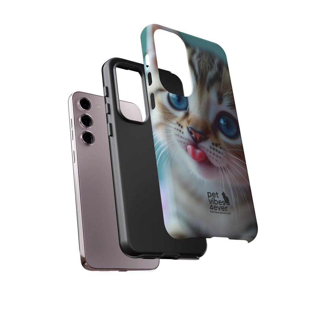 Cute Cat Phone Case, Pet Lover Gift, Durable Phone Cover, Animal Print Case, Cute Kitten Accessory