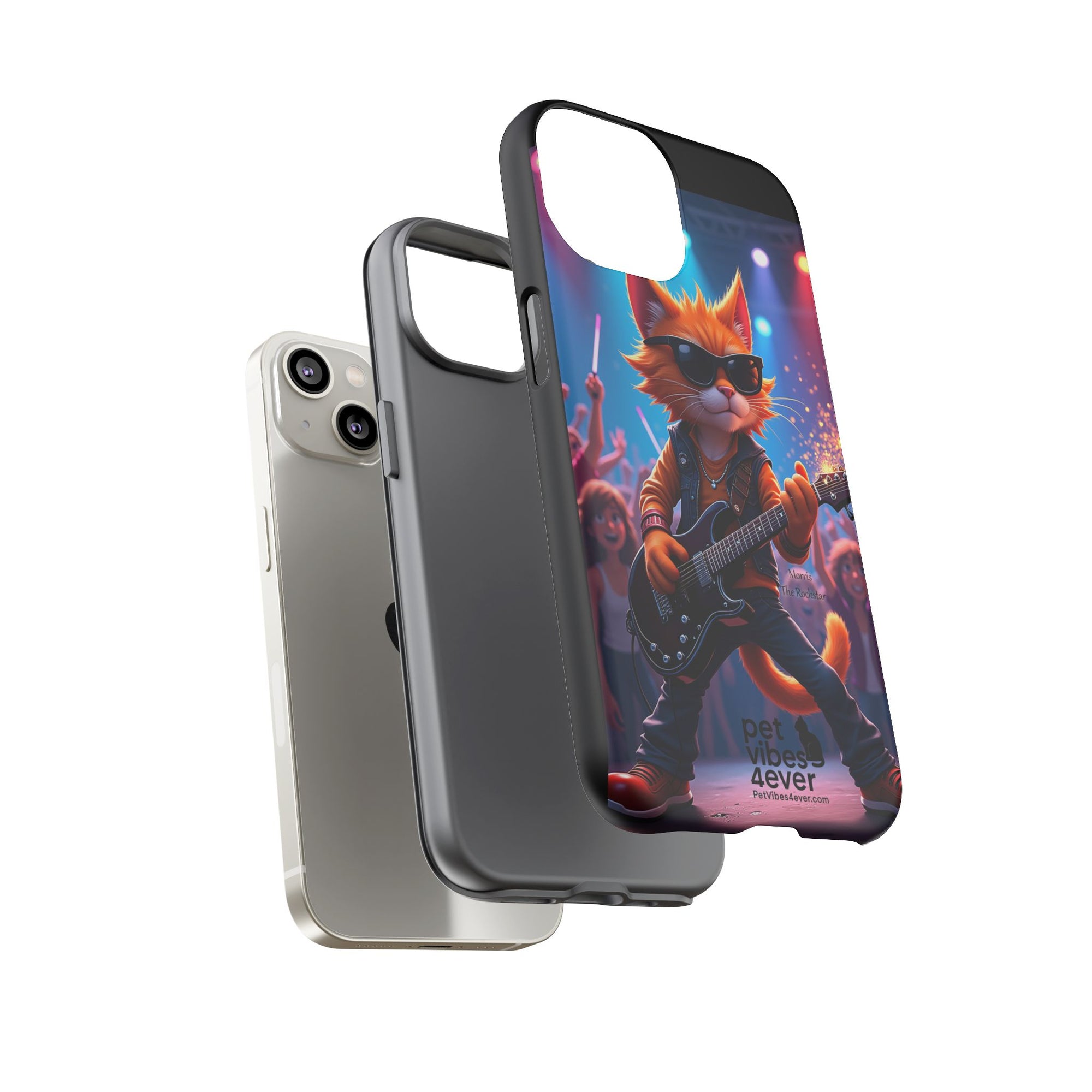 Rocking Cat Phone Case, Fun Cat Phone Cover, Cool Pet Vibes Gift, Music Lover Accessory, Unique Cat Phone Case