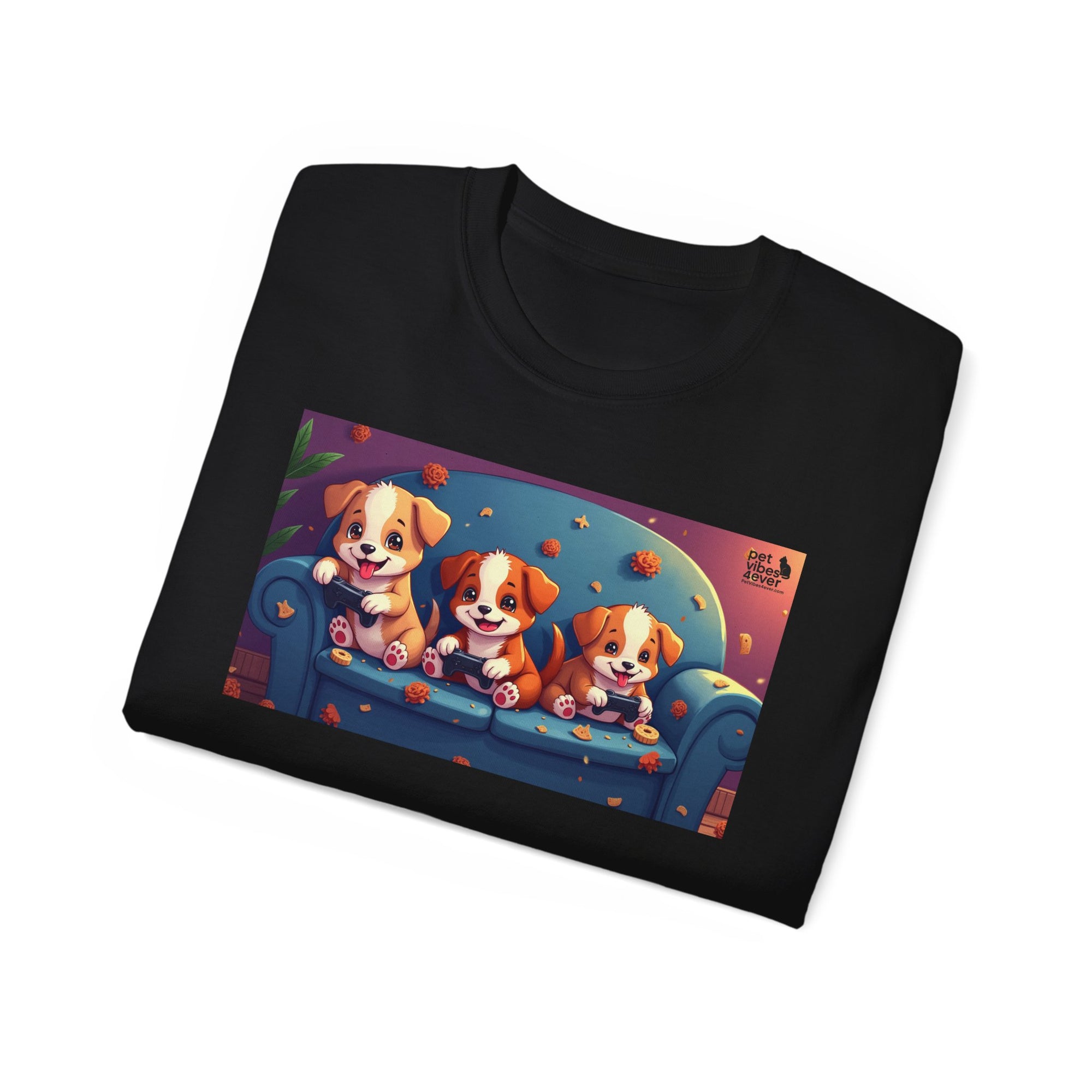 Cute Puppy Friends Unisex Tee, Pet Lover Gift, Dog Themed Shirt, Casual Wear, Animal Lover Apparel
