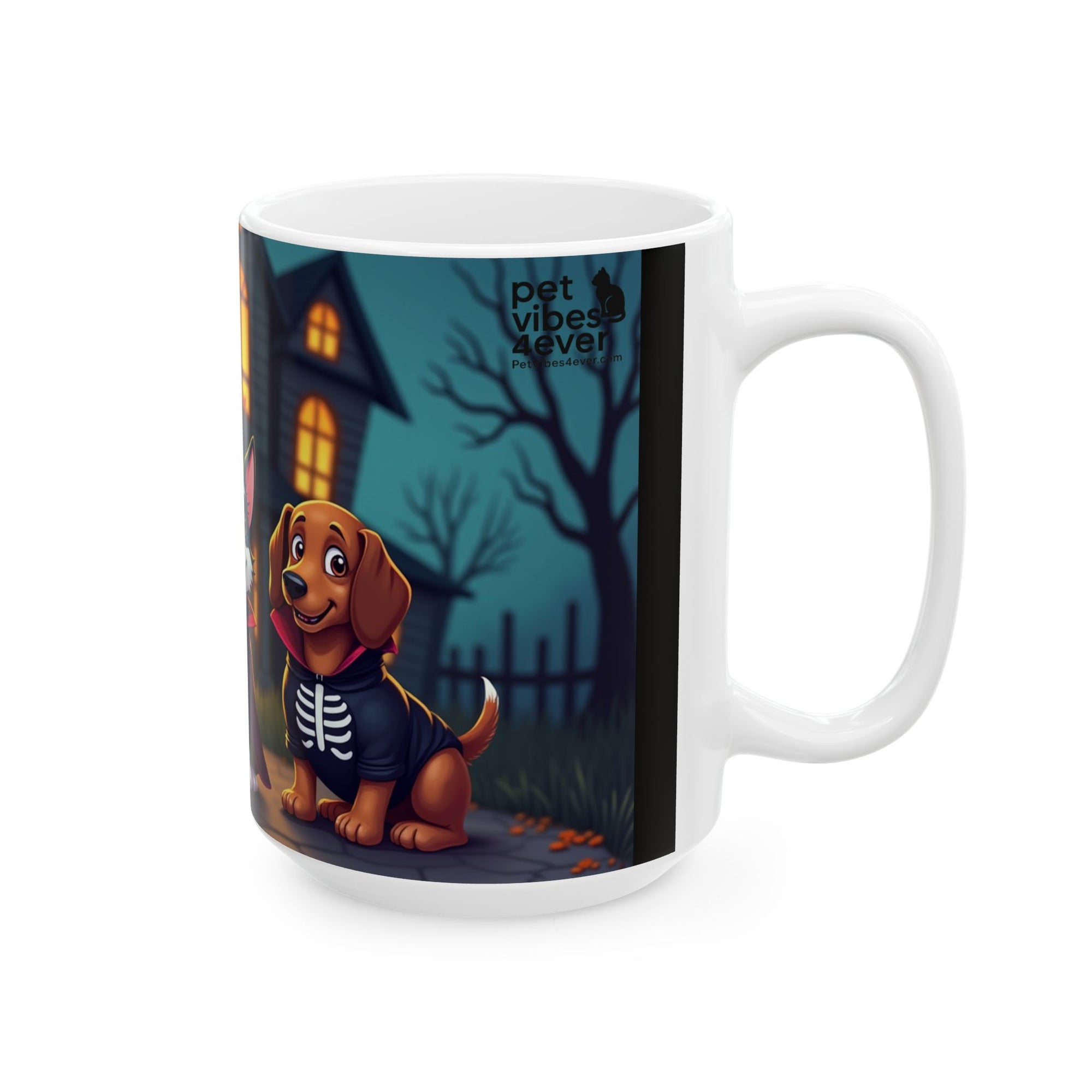 Spooky Pet-Themed Ceramic Mug for Dog Lovers | Halloween Gift, Cute Dog Mug, Pet Owner Coffee Cup, Dog Mom Gift, Fun Halloween Decor