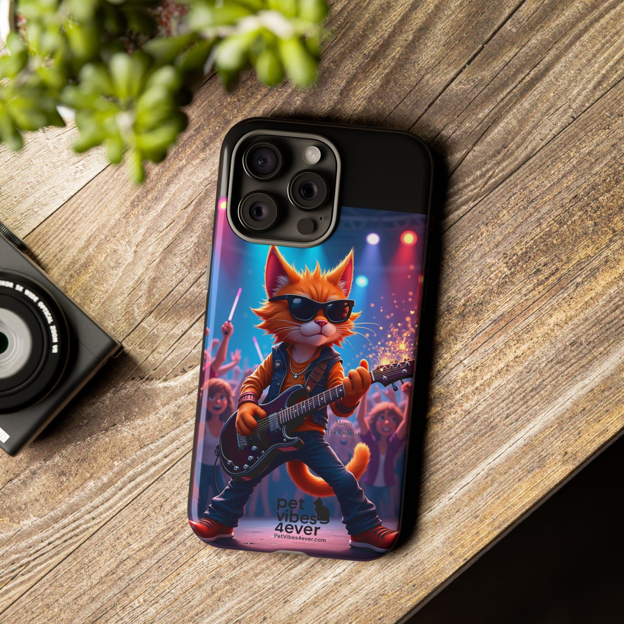 Rocking Cat Phone Case, Fun Cat Phone Cover, Cool Pet Vibes Gift, Music Lover Accessory, Unique Cat Phone Case