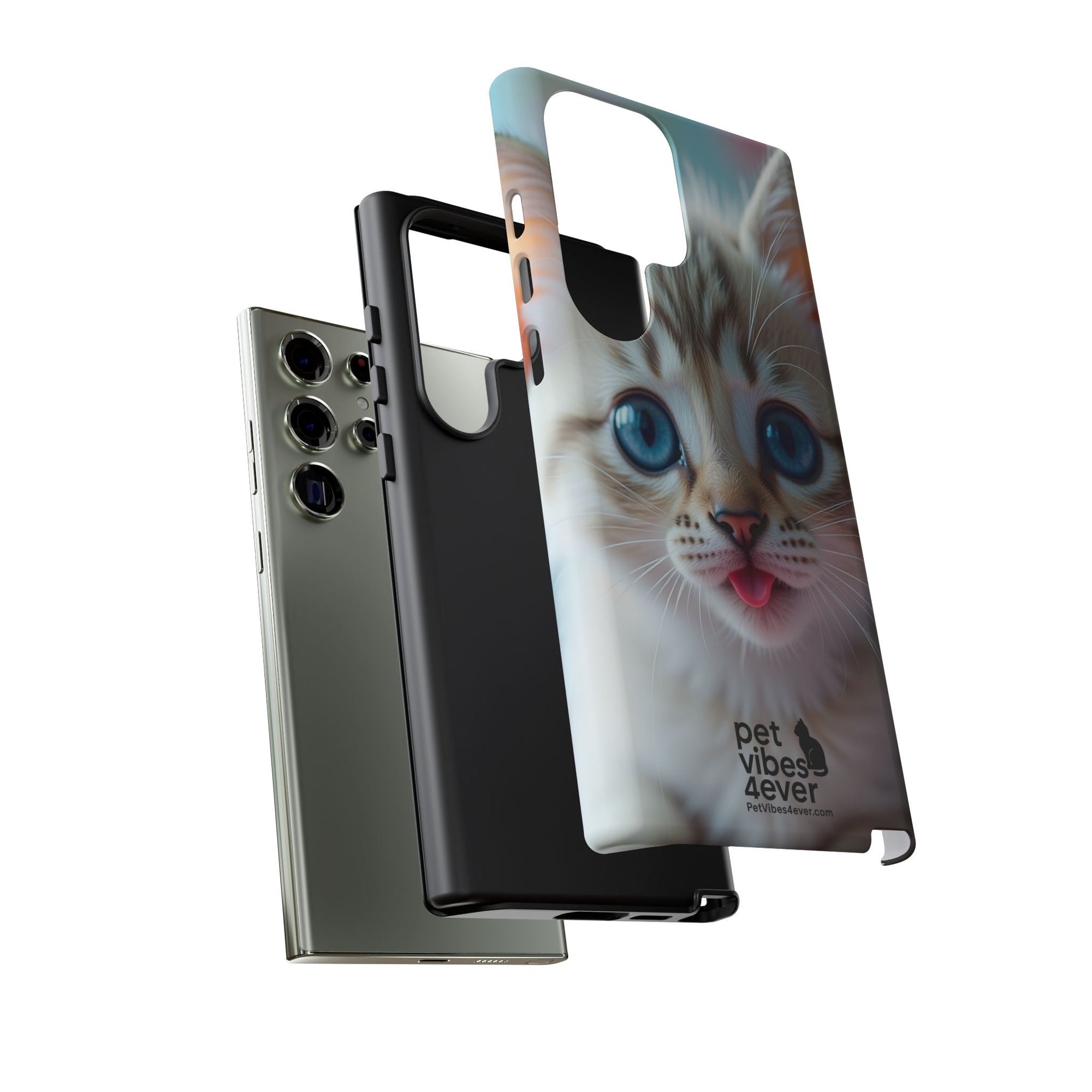 Cute Cat Phone Case with Pet Vibes, Perfect Gift for Cat Lovers, Fun Tech Accessories for Birthdays, Animal Lovers, Kawaii Style