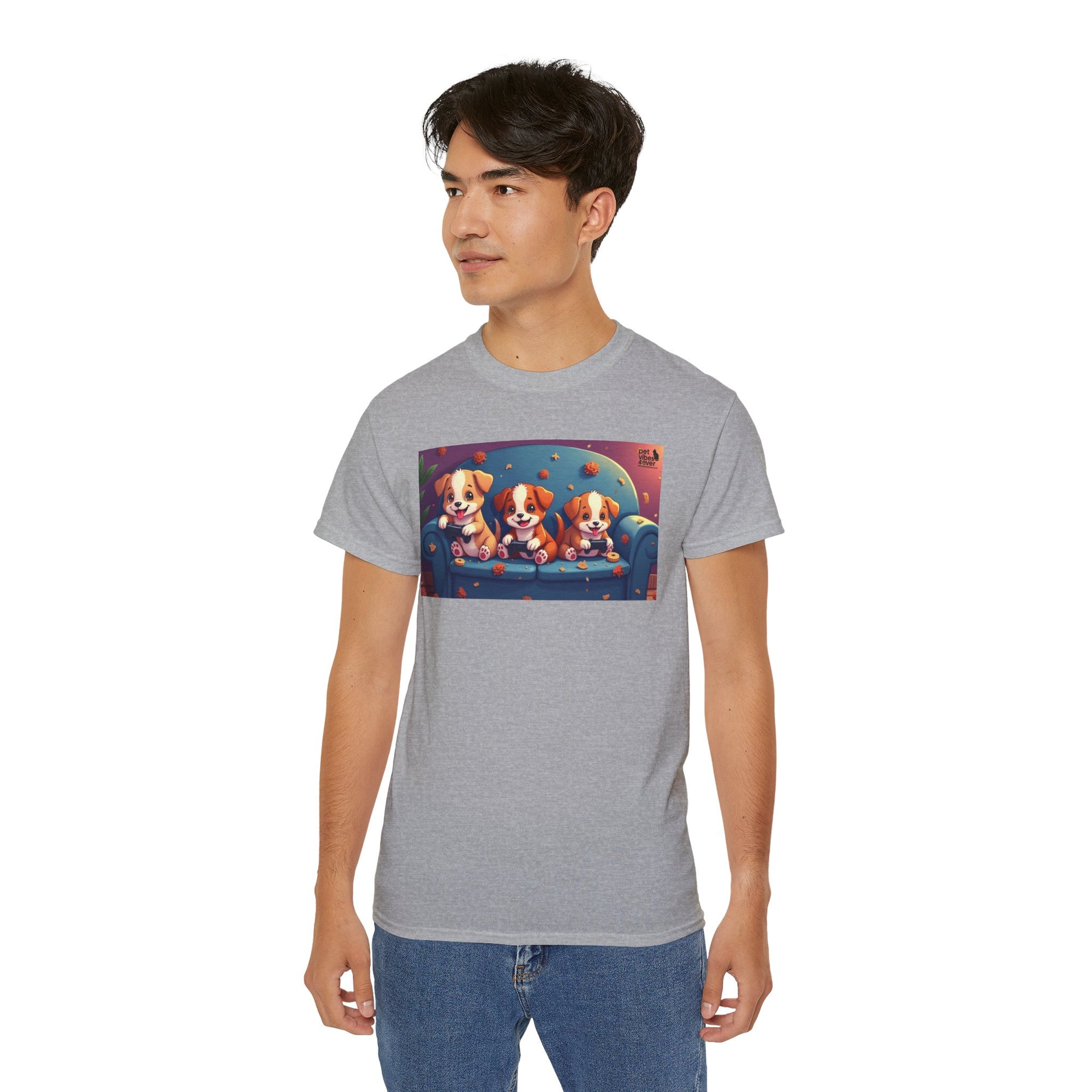 Cute Puppy Friends Unisex Tee, Pet Lover Gift, Dog Themed Shirt, Casual Wear, Animal Lover Apparel