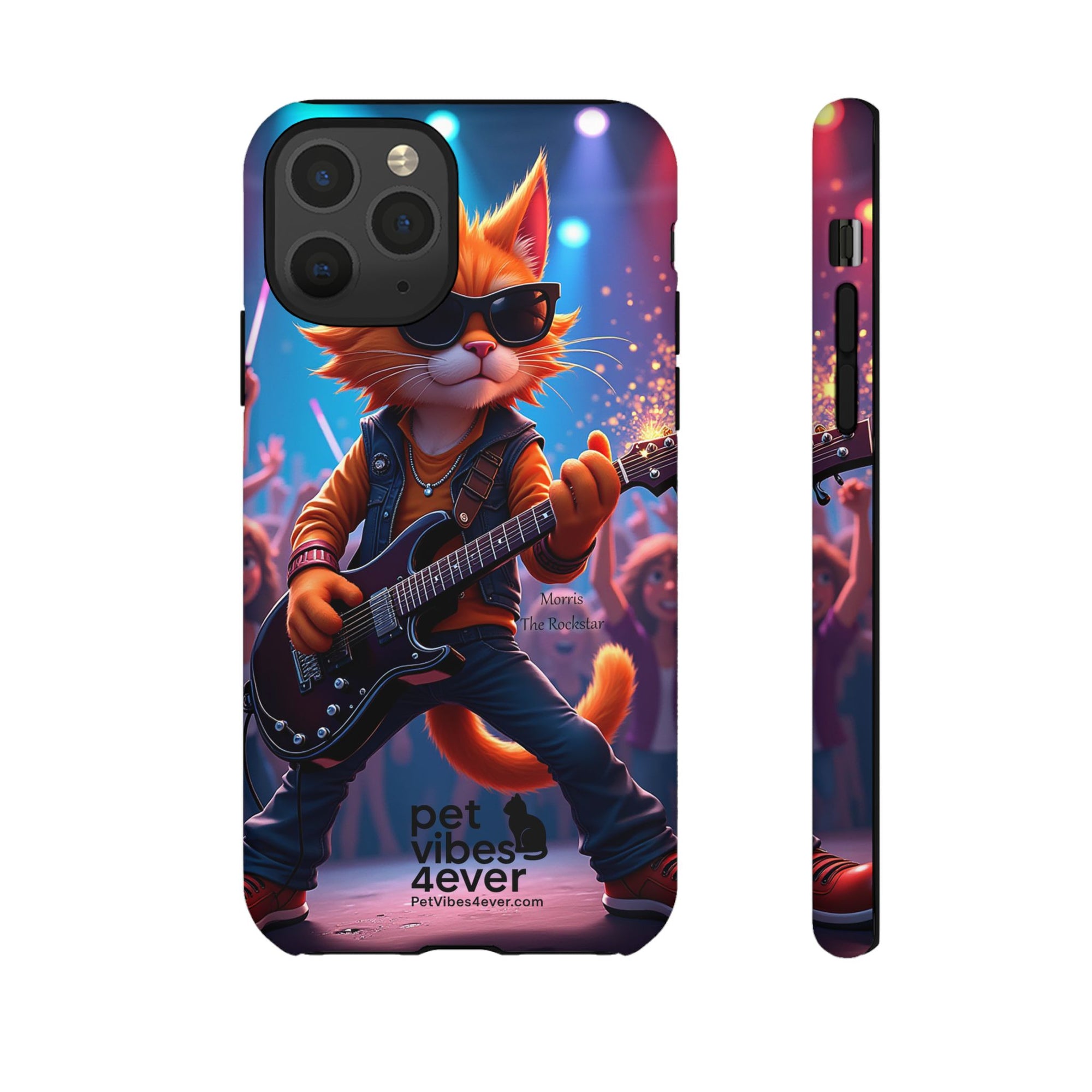 Rocking Cat Phone Case, Fun Cat Phone Cover, Cool Pet Vibes Gift, Music Lover Accessory, Unique Cat Phone Case