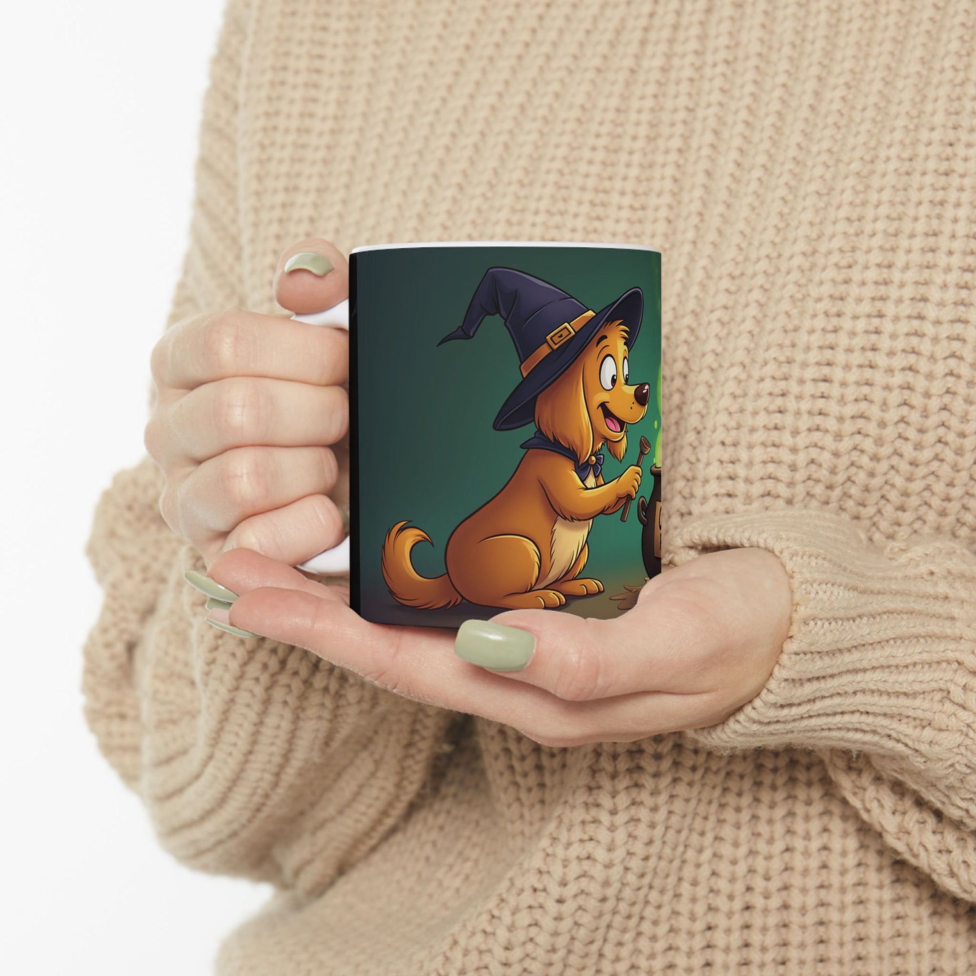 Whimsical Dog-Themed Ceramic Mug - Perfect for Coffee Lovers, Gift for Dog Owners, Halloween Decor, Animal Lovers' Cup, Fun Kitchen [...]