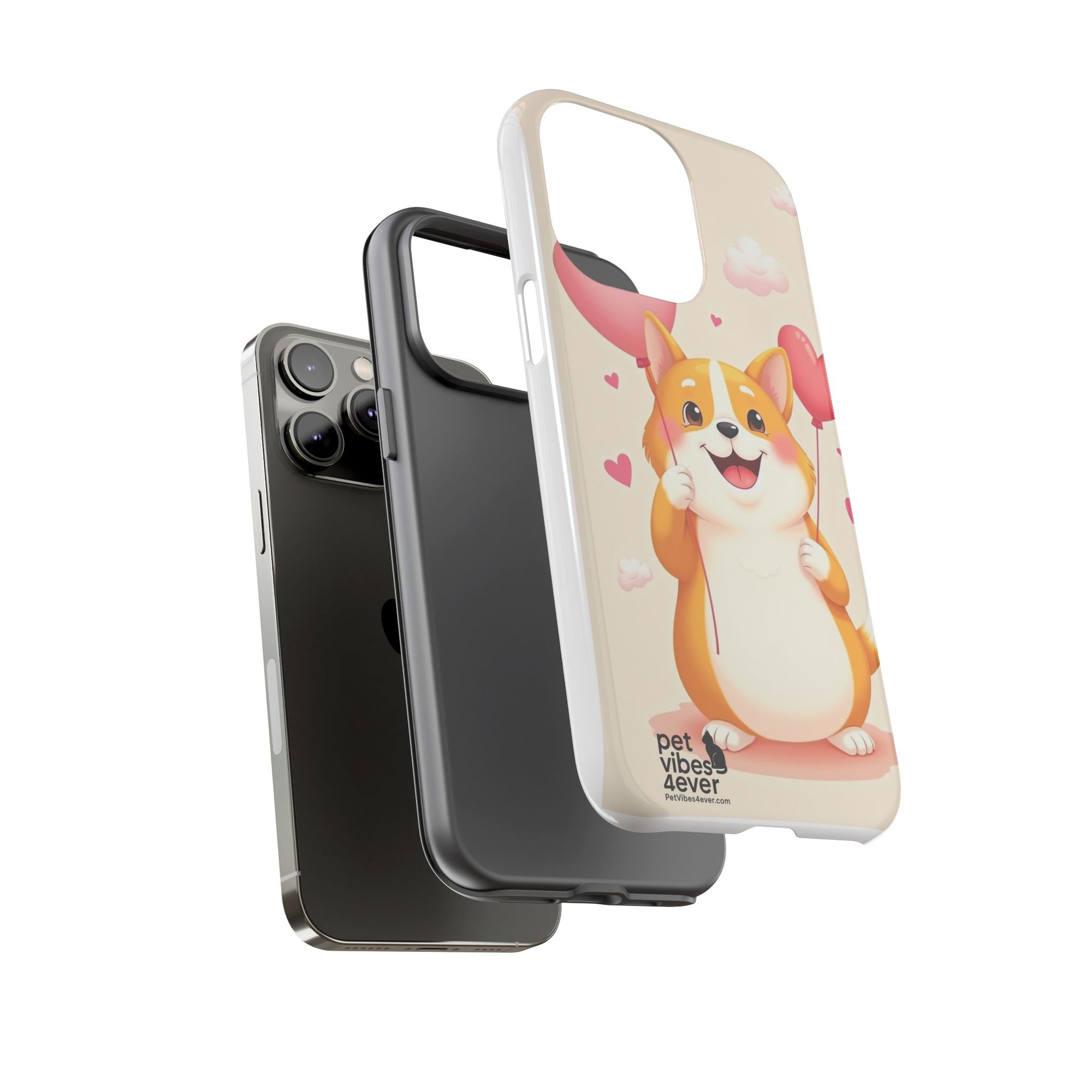 Corgi Love Phone Case, Cute Pet Gift, Animal Lover Accessory, Custom Phone Cover, Valentine's Day Gift