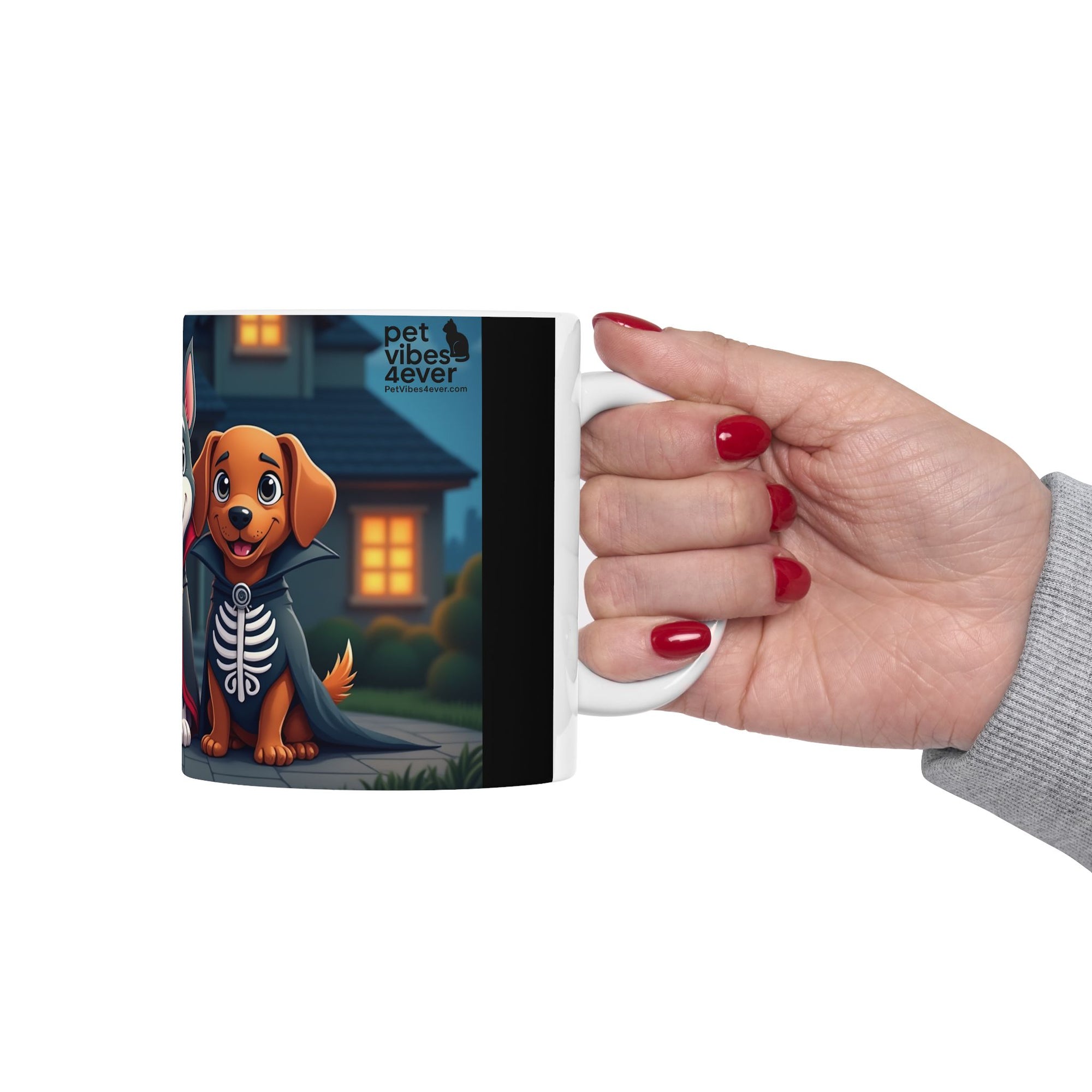 Halloween Dog Lover's Ceramic Mug, Cute Pup Design, 11oz, 15oz, Perfect for Gifts, Home Decor, Pet Lovers, Coffee, Hot Chocolate
