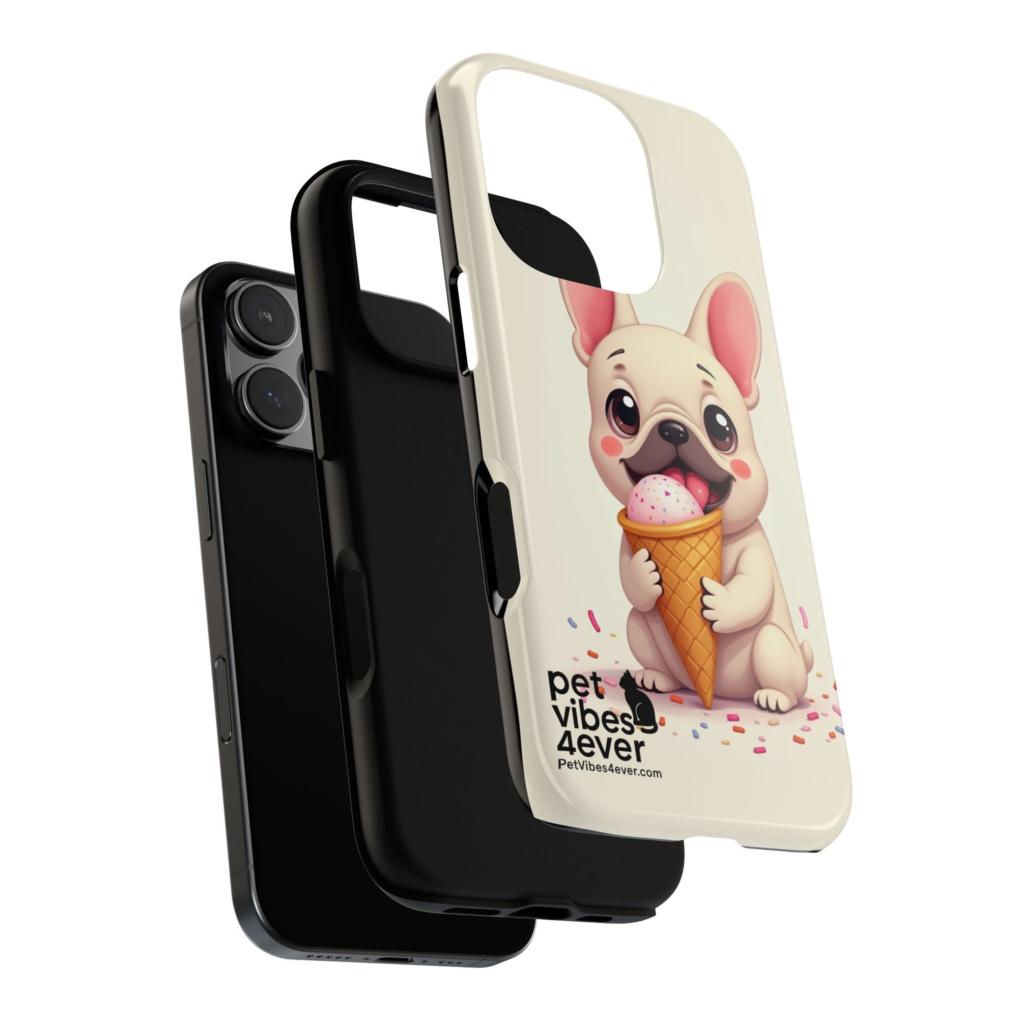 Cute Dog Case, Adorable Puppy Phone Cover, Pet Lover Gift, Ice Cream Design, Fun Accessories for Pet Owners