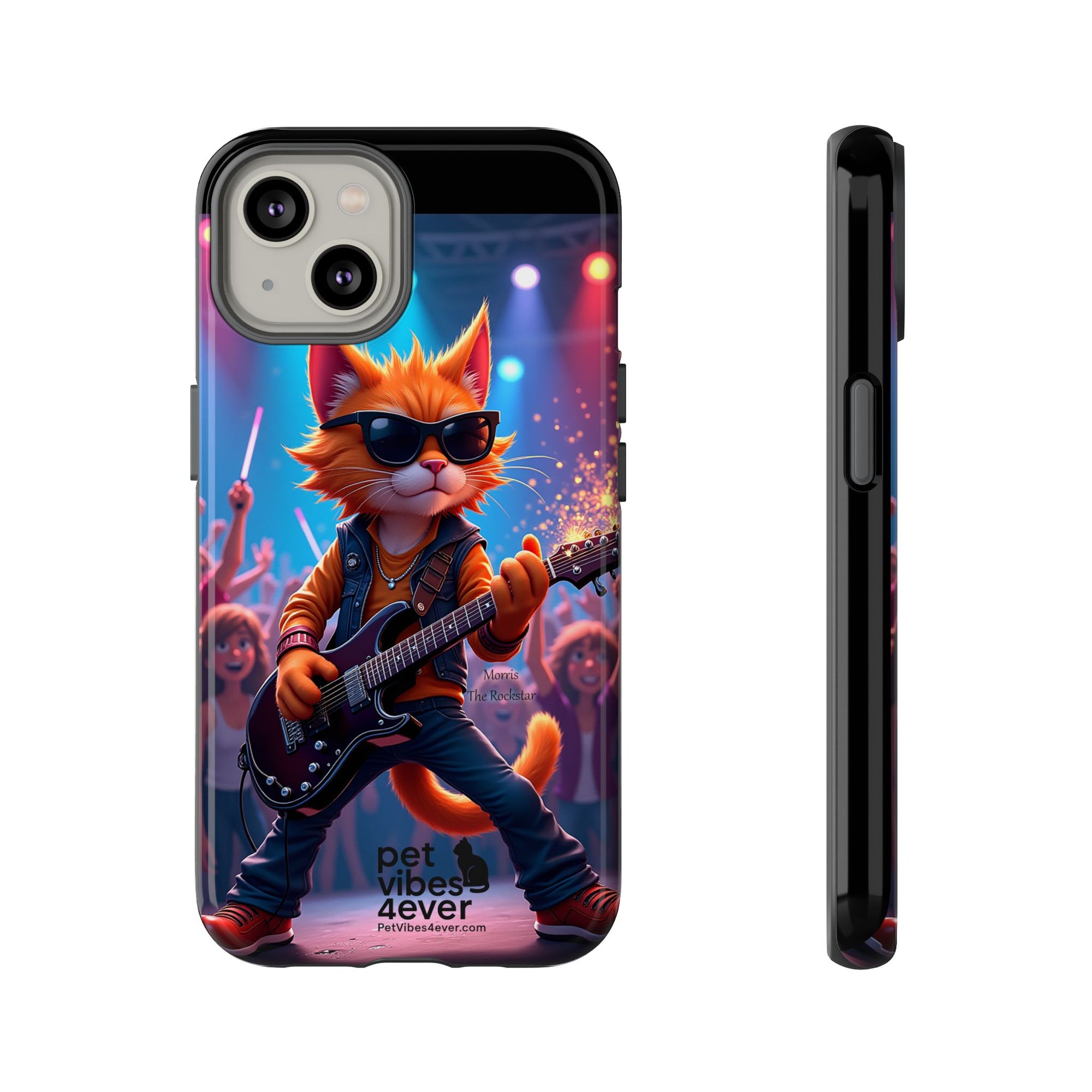 Rocking Cat Phone Case, Fun Cat Phone Cover, Cool Pet Vibes Gift, Music Lover Accessory, Unique Cat Phone Case