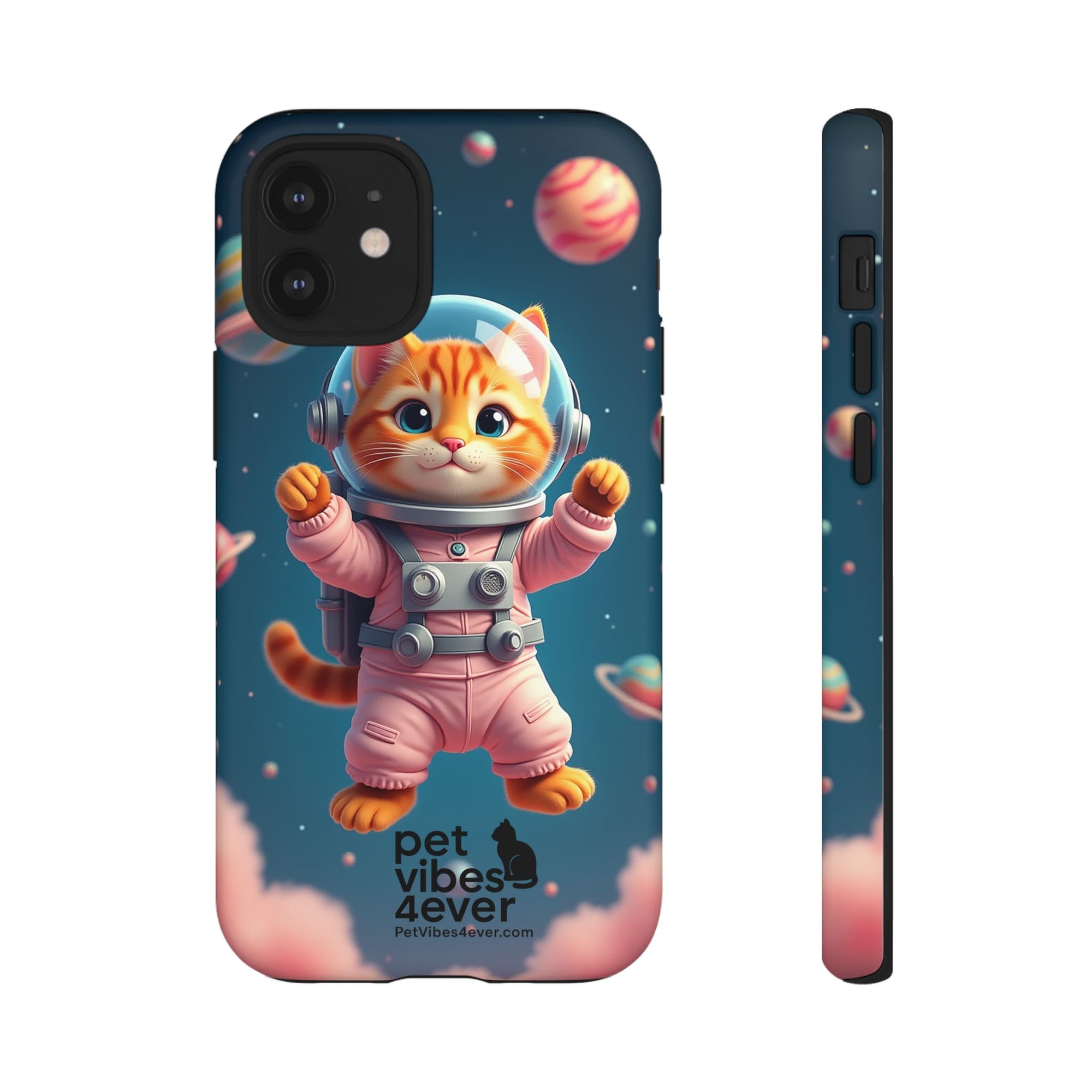 Cute Cat Phone Case, Cat Lovers Gift, Astrological Accessories, Fun Tech Gear, Space Theme Phone Cover