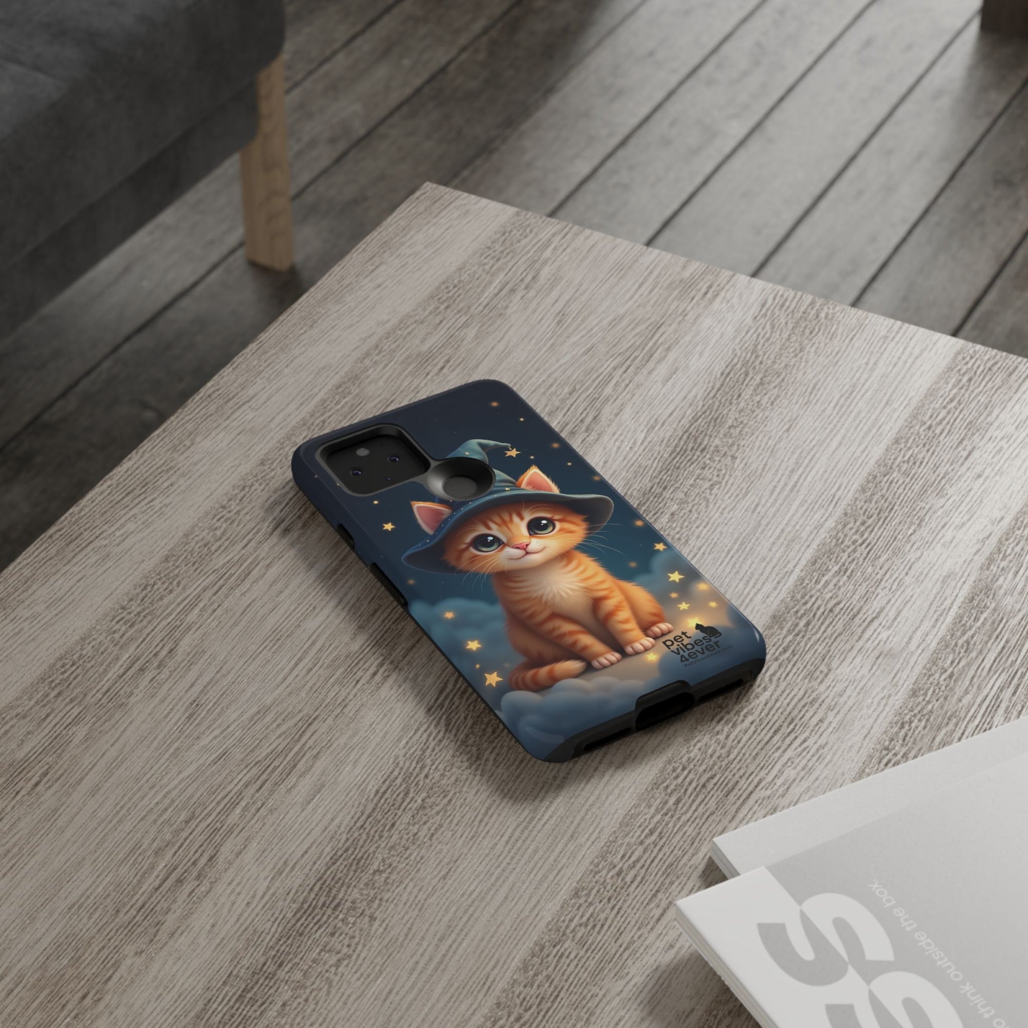 Cat-Themed Phone Case, Cute Cat Case, Pet Lover Gift, Kawaii Phone Accessory, Celestial Cat Design, Stylish Gadget Protector