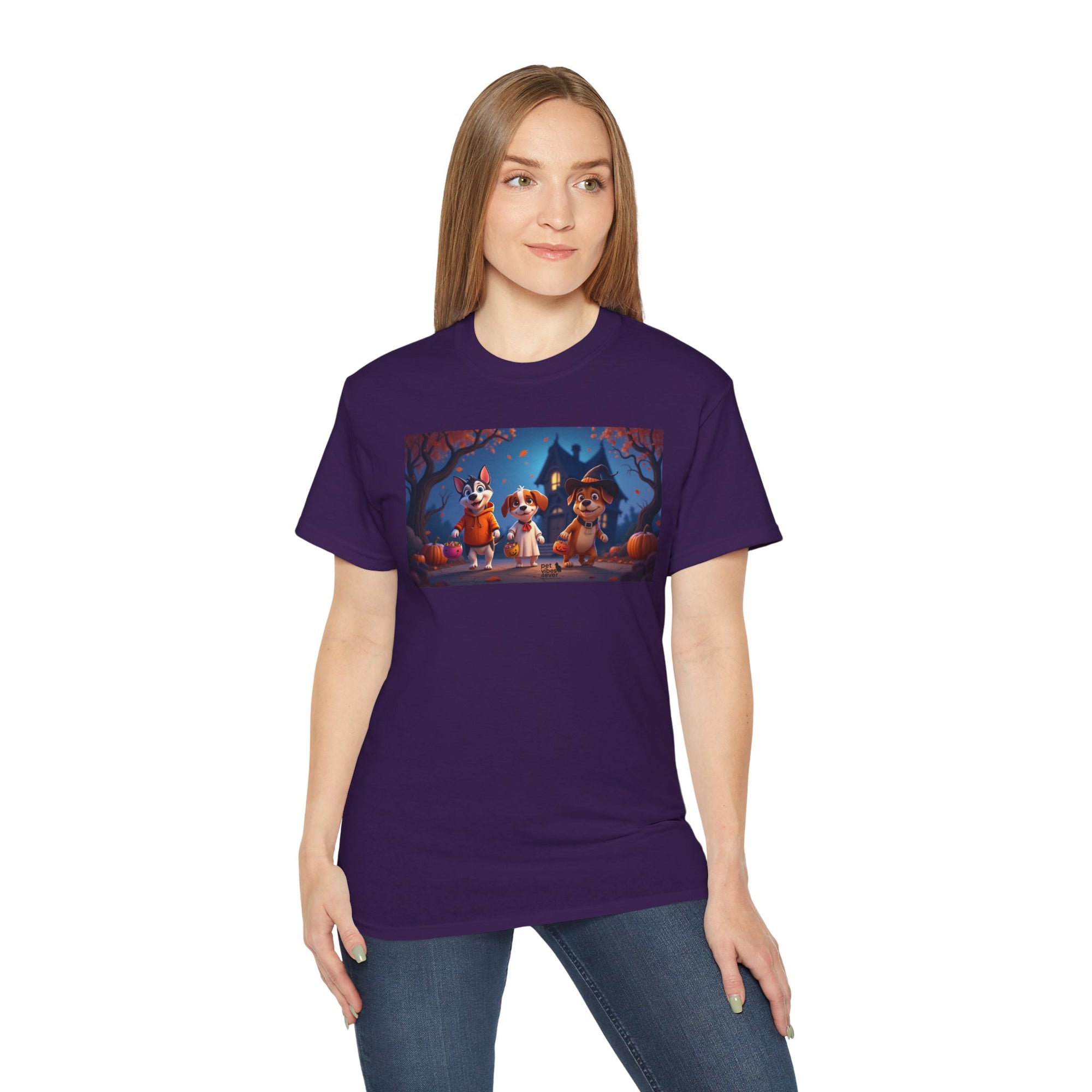 Whimsical Halloween Animal Tee, Unisex Cotton Shirt, Cute Graphic Tee, Fall Festival Apparel, Spooky Season Gift
