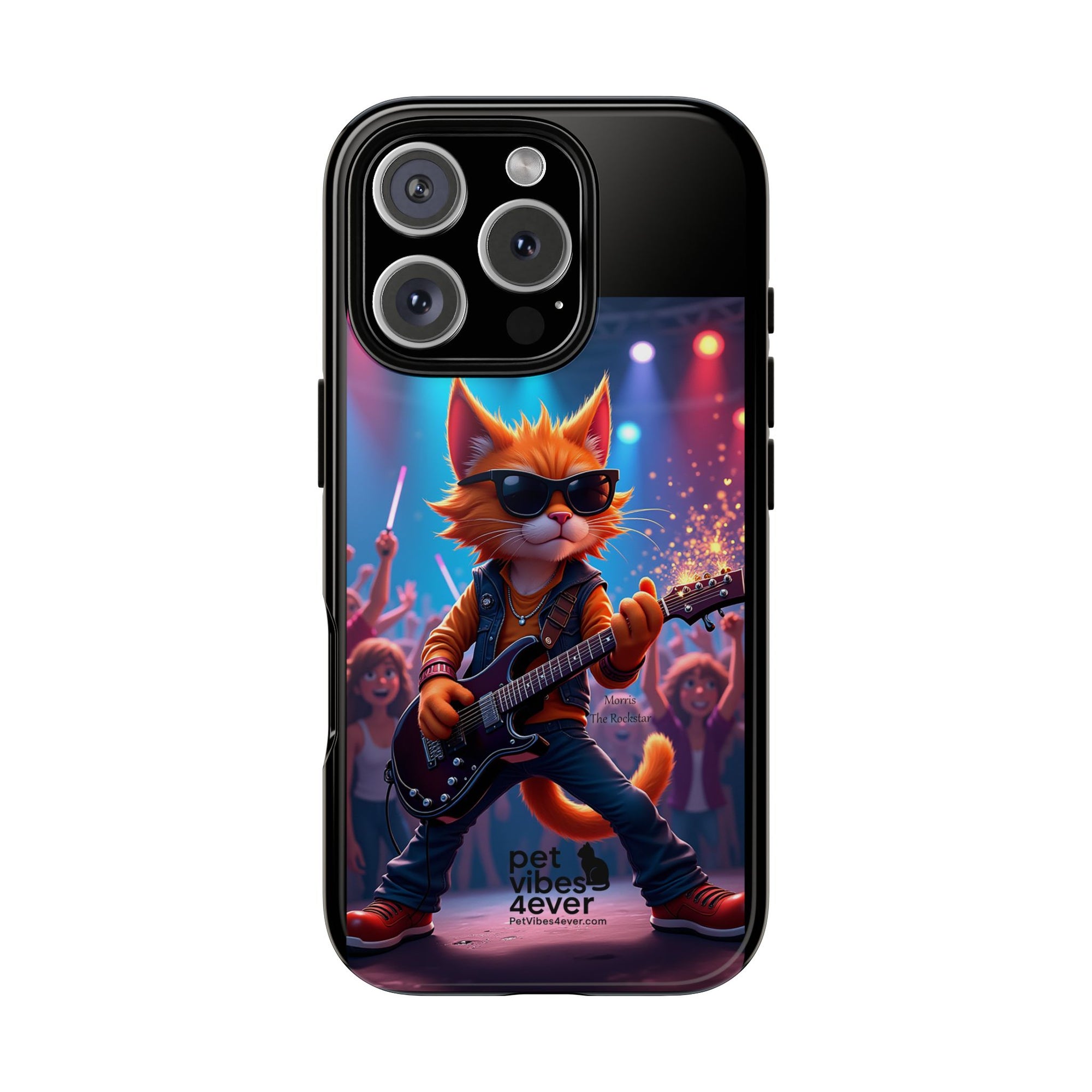 Rocking Cat Phone Case, Fun Cat Phone Cover, Cool Pet Vibes Gift, Music Lover Accessory, Unique Cat Phone Case