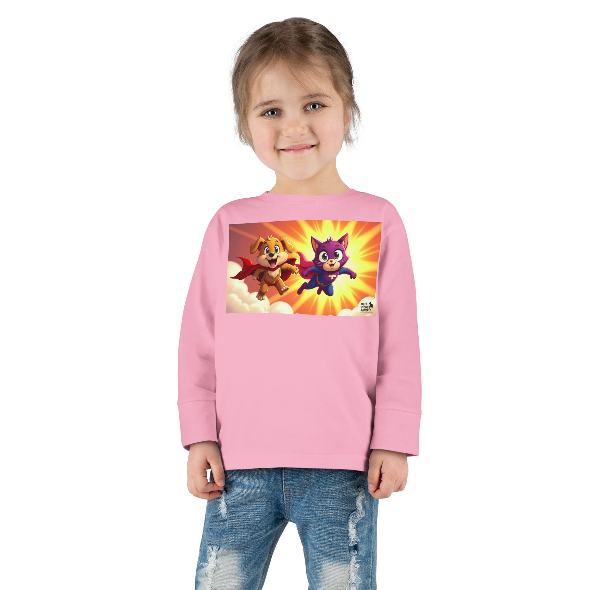 Toddler Superhero Long Sleeve Tee, Kids Shirt, Playtime Apparel, Gift for Toddlers, Fun Family Outing Clothing