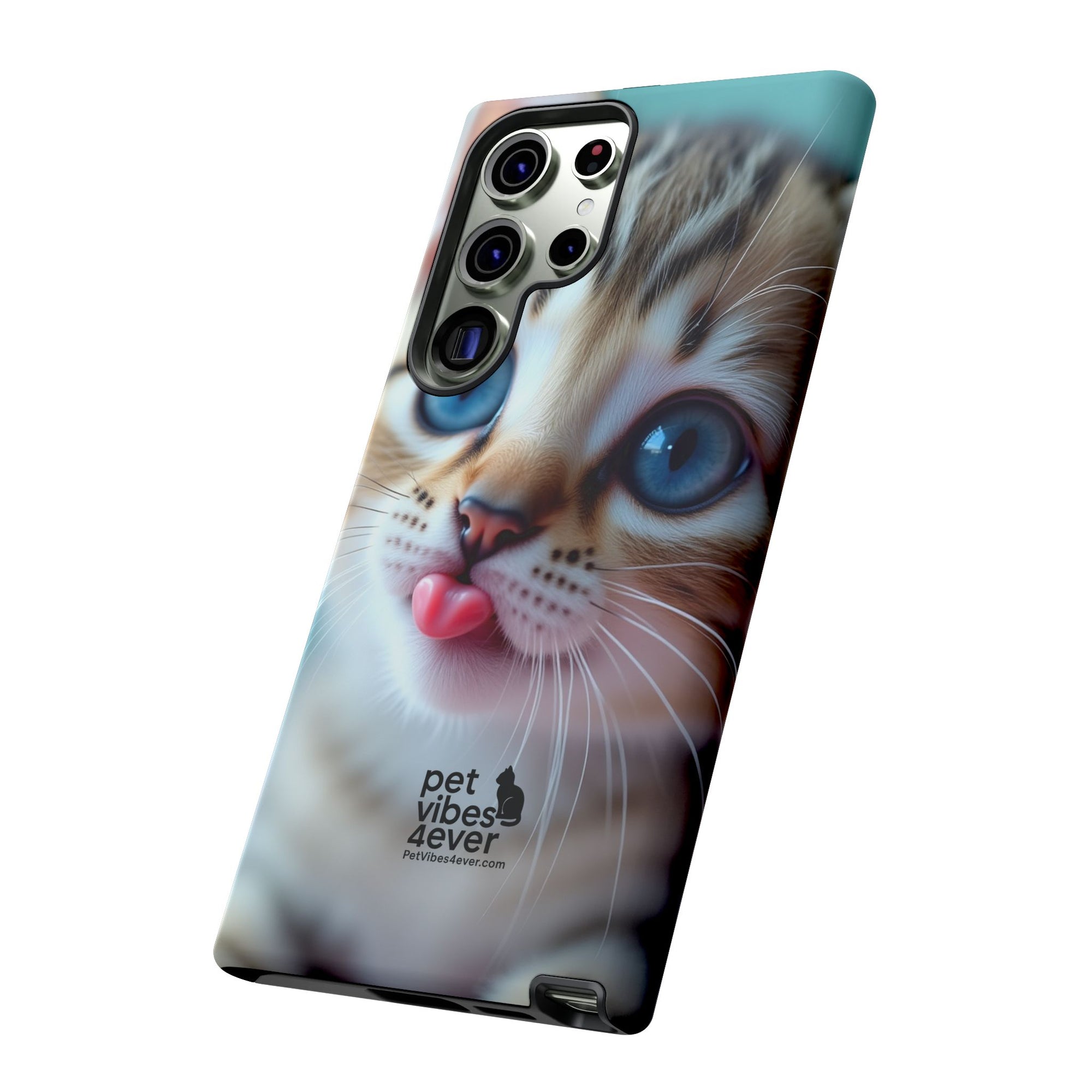 Cute Cat Phone Case, Pet Lover Gift, Durable Phone Cover, Animal Print Case, Cute Kitten Accessory