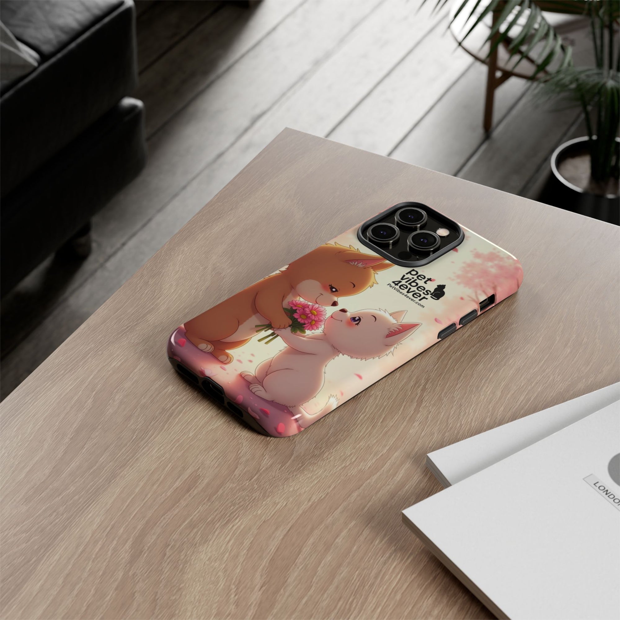 Cute Pet Phone Case, Animal Lovers Gift, Valentine’s Day Present, Custom Phone Cover, Happy Couple Design, Pet Vibes Forever