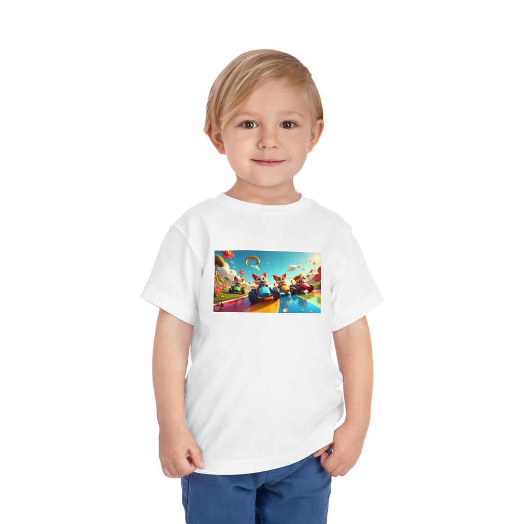Colorful Toddler Short Sleeve Tee, Fun Kids T-Shirt, Summer Playwear, Birthday Gift, Rainbow Design Tee, Everyday Playwear