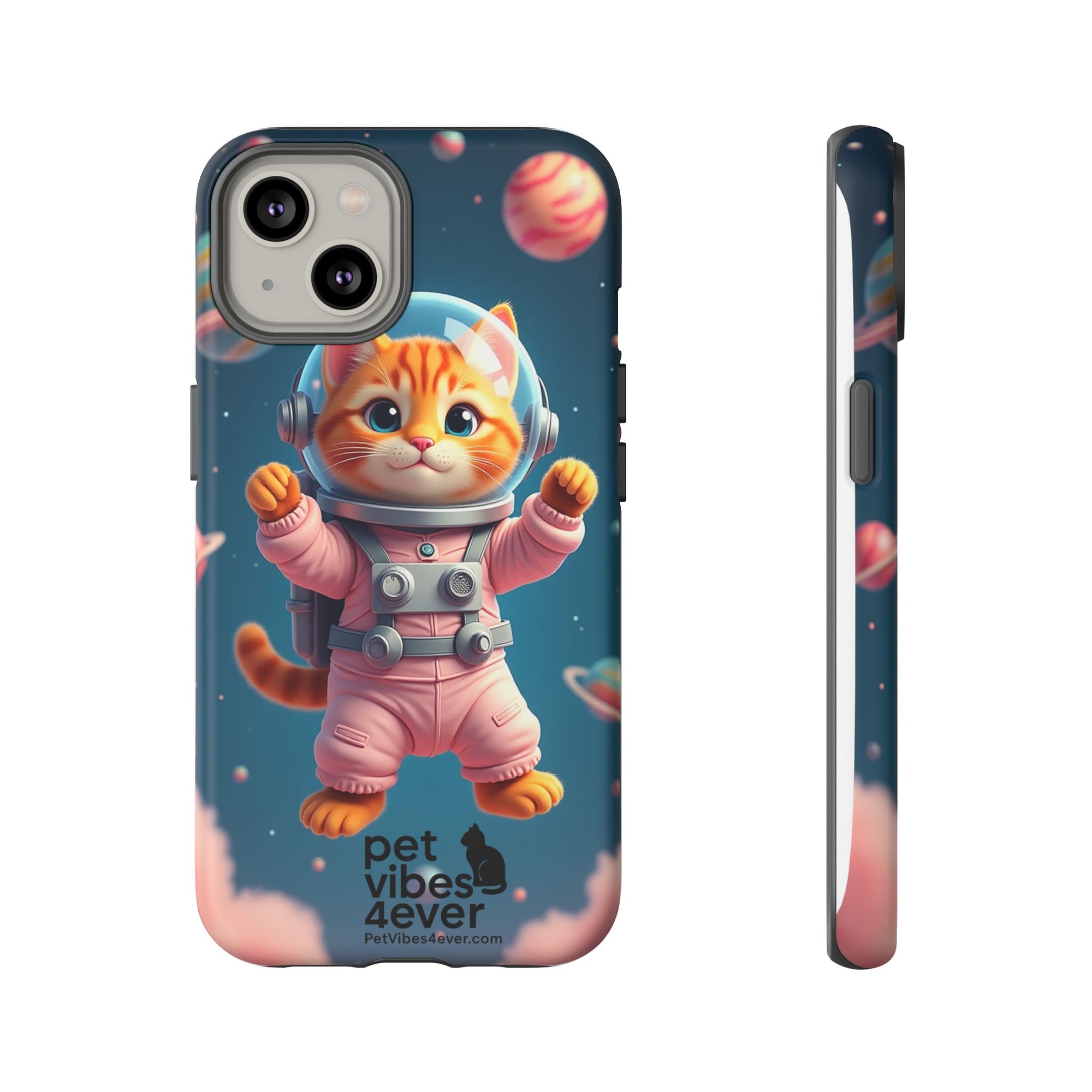 Cute Cat Phone Case, Cat Lovers Gift, Astrological Accessories, Fun Tech Gear, Space Theme Phone Cover