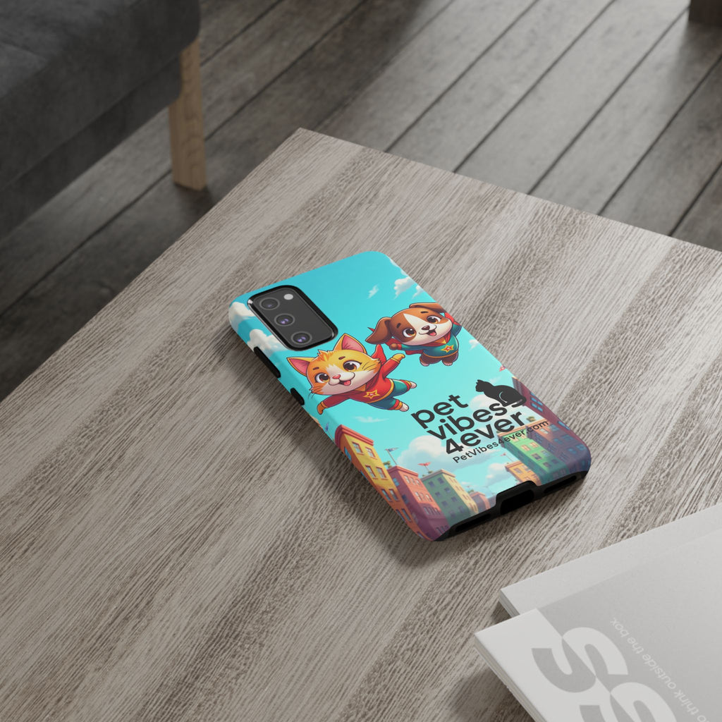 Pet Vibes Forever Tough Phone Cases, Cute Dog and Cat Design, Pet Lover Gift, Fun Phone Accessory, Animal Theme Decor