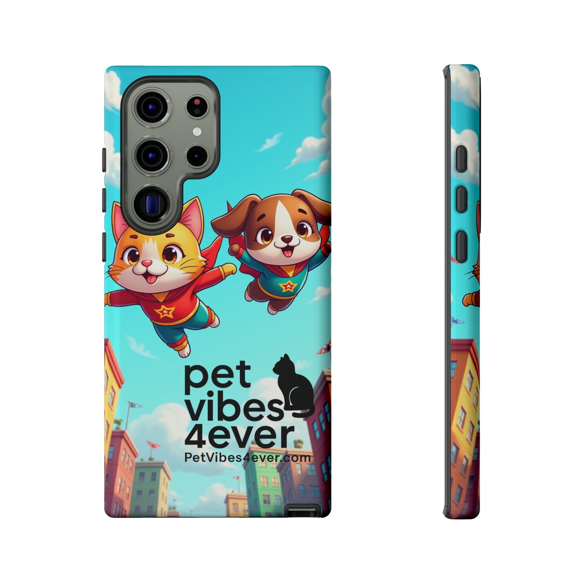 Pet Vibes Forever Tough Phone Cases, Cute Dog and Cat Design, Pet Lover Gift, Fun Phone Accessory, Animal Theme Decor