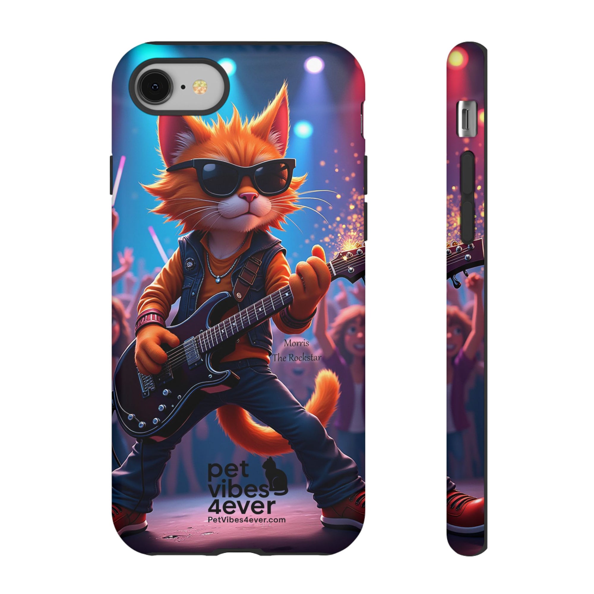 Rocking Cat Phone Case, Fun Cat Phone Cover, Cool Pet Vibes Gift, Music Lover Accessory, Unique Cat Phone Case
