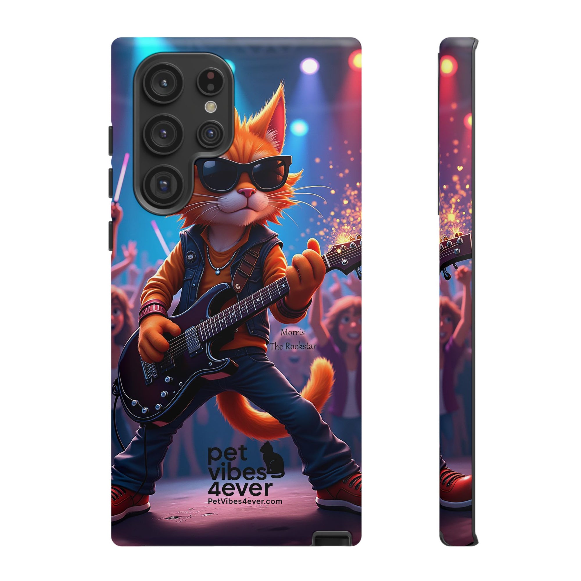 Guitar Cat Phone Case | Fun Pet Vibes | Unique Gift for Cat Lovers, Music Fans, Pet Owners, Birthday, Holidays, Personal Use