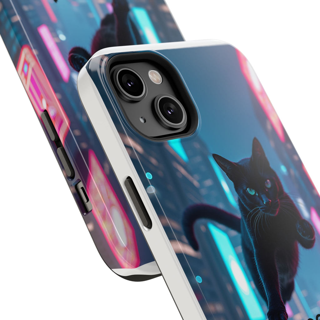 Cat-Themed Phone Case with Pet Vibes Design, Impact-Resistant Phone Case, Gift for Cat Lovers, Cute Pet Merchandise, Stylish Phone Accessory
