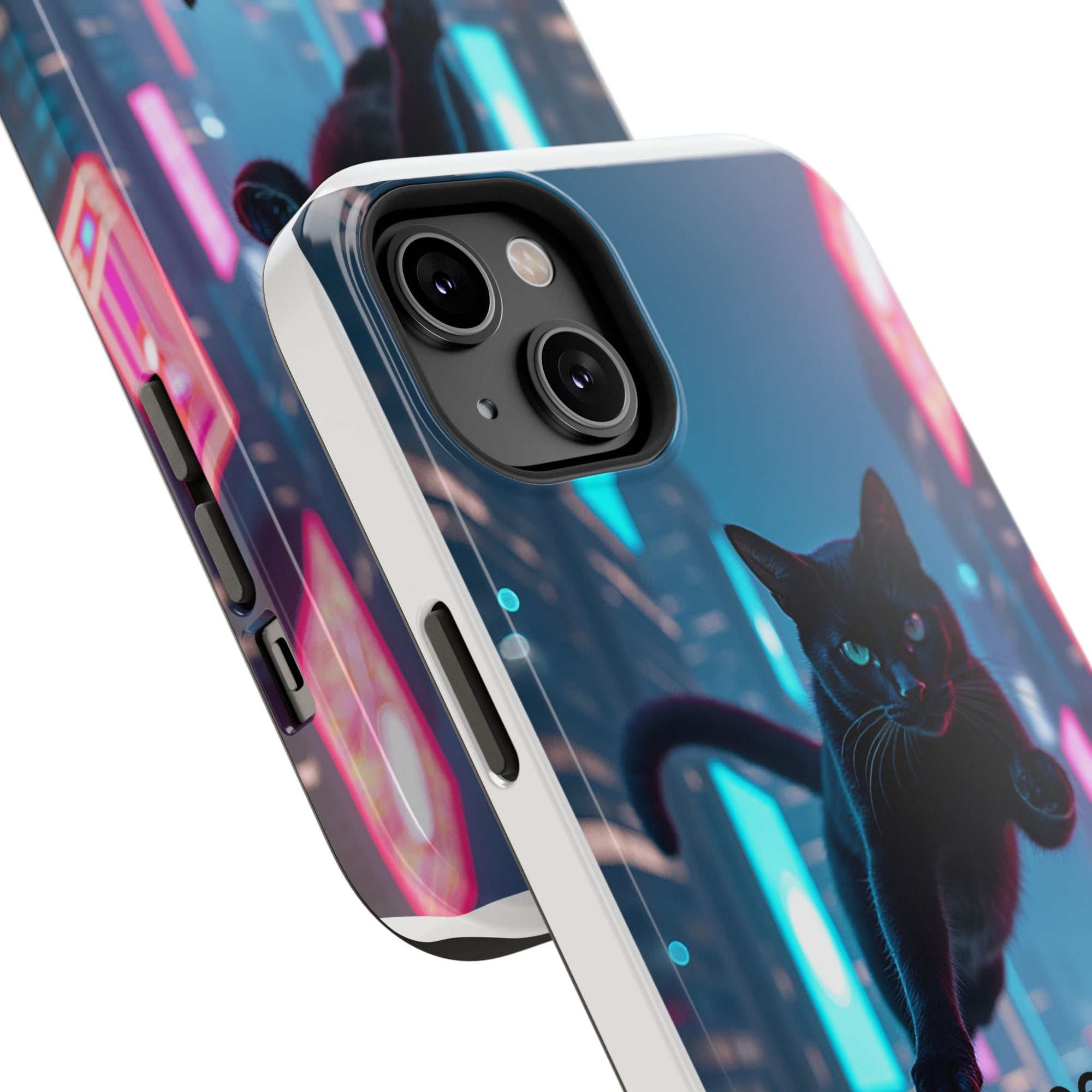 Cat-Themed Phone Case with Pet Vibes Design, Impact-Resistant Phone Case, Gift for Cat Lovers, Cute Pet Merchandise, Stylish Phone Accessory