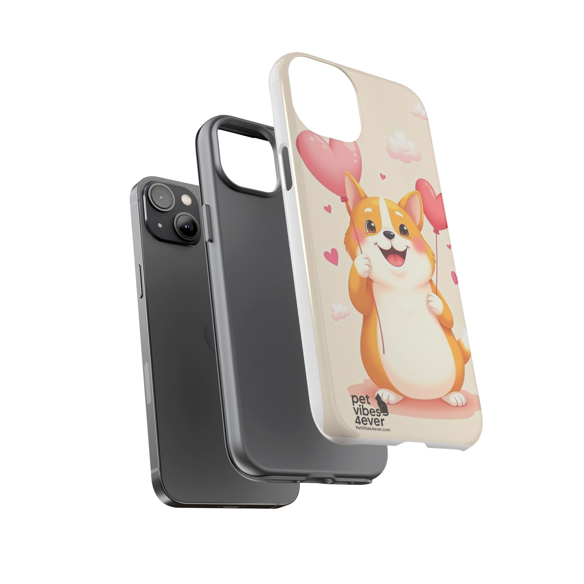 Corgi Love Phone Case, Cute Pet Gift, Animal Lover Accessory, Custom Phone Cover, Valentine's Day Gift