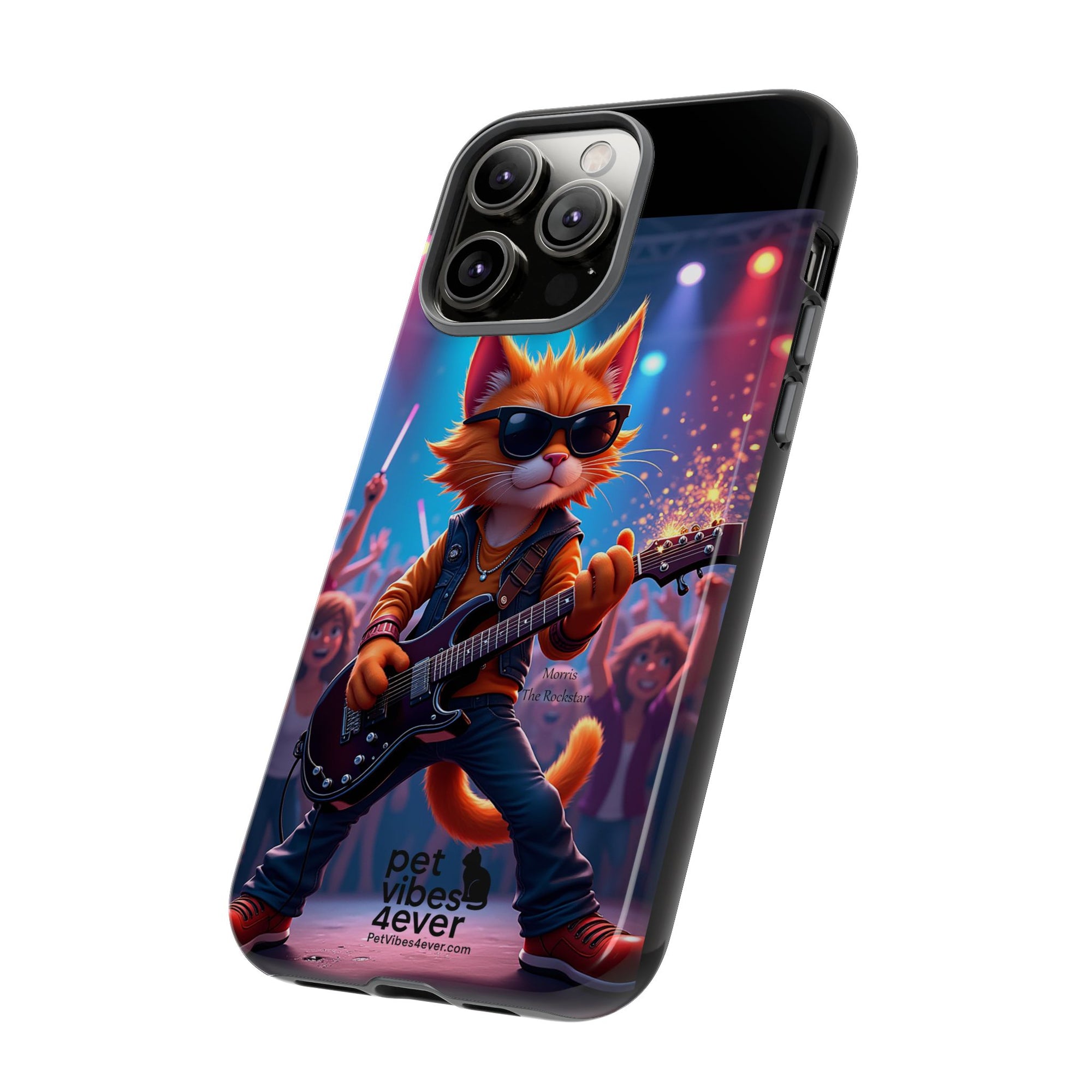 Rocking Cat Phone Case, Fun Cat Phone Cover, Cool Pet Vibes Gift, Music Lover Accessory, Unique Cat Phone Case