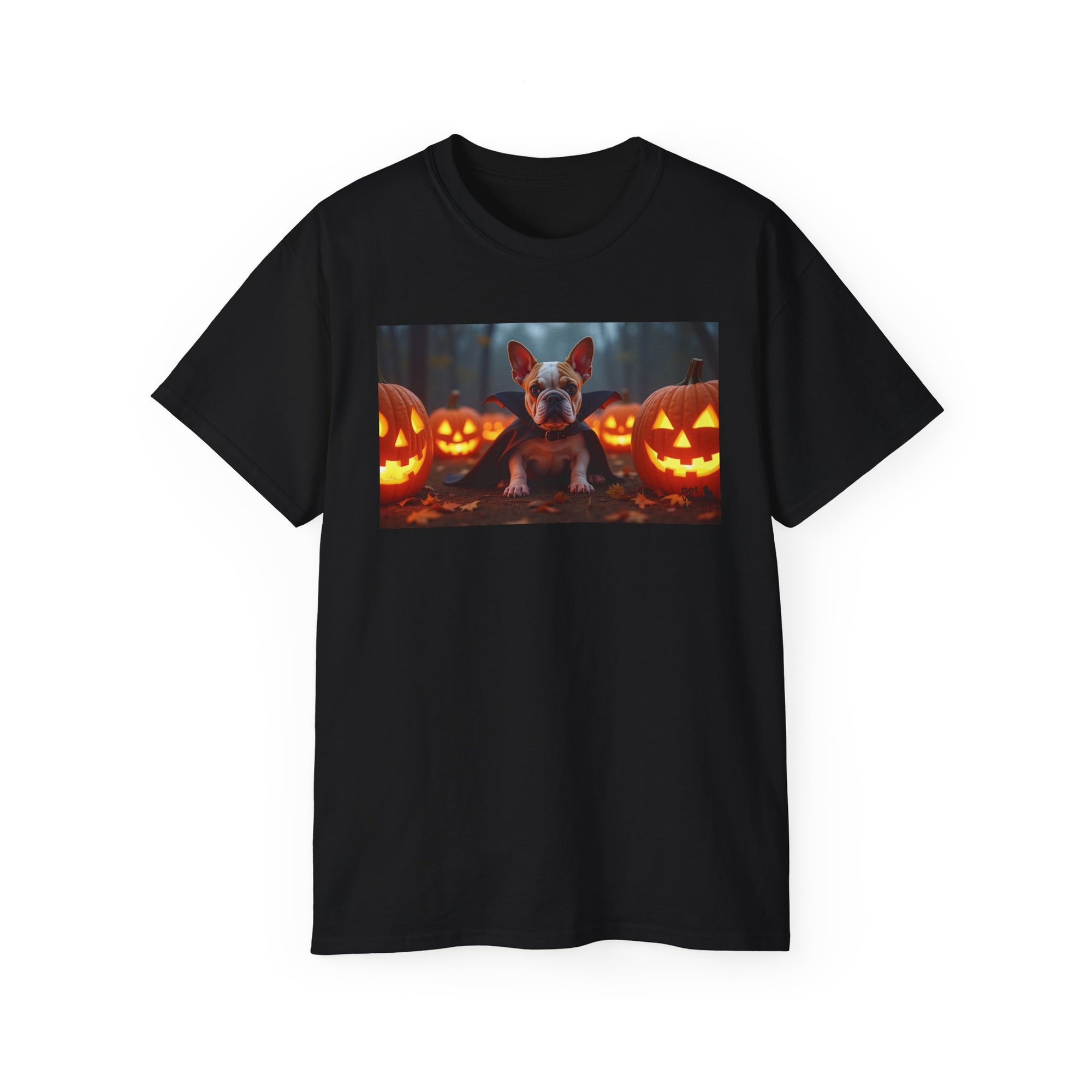 Halloween Dog Graphic Tee, Pumpkin Shirt, Fall Apparel, Casual Wear for Pet Lovers, Unisex Halloween T-Shirt