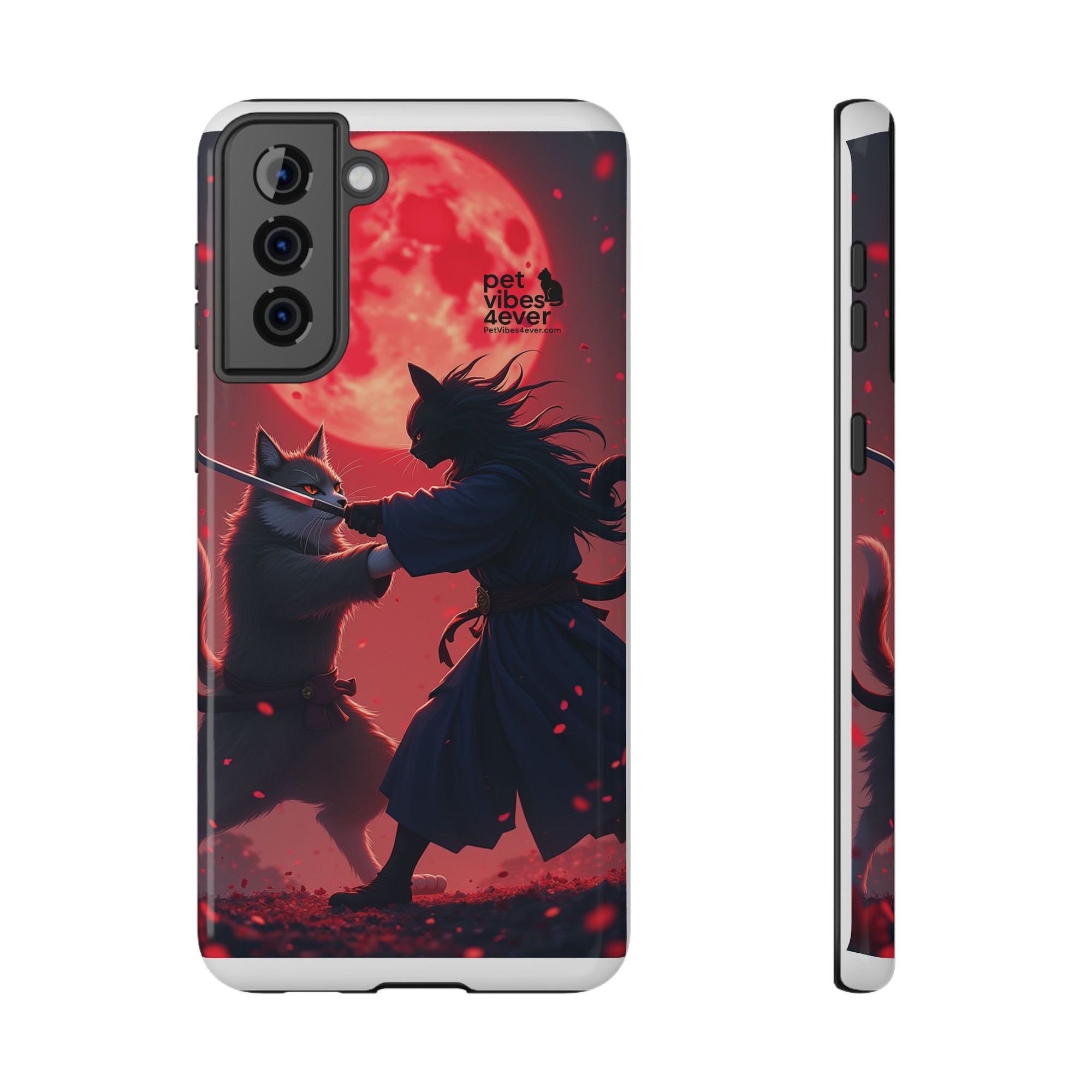 Samurai Cat Phone Case – Impact-Resistant, Pet Lovers, Cool Tech Accessories, Anime Aesthetic, Unique Gifts
