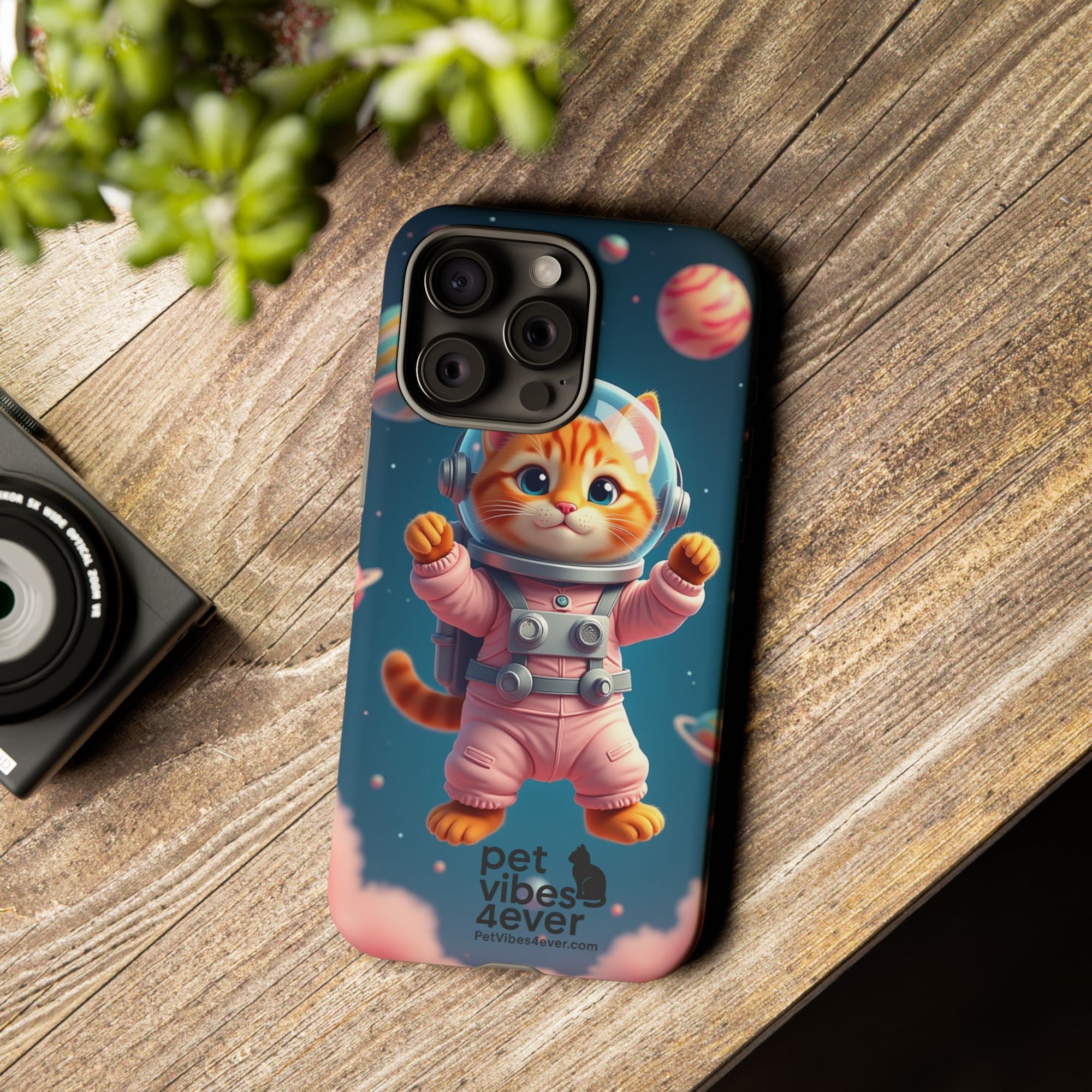 Cute Cat Phone Case, Cat Lovers Gift, Astrological Accessories, Fun Tech Gear, Space Theme Phone Cover