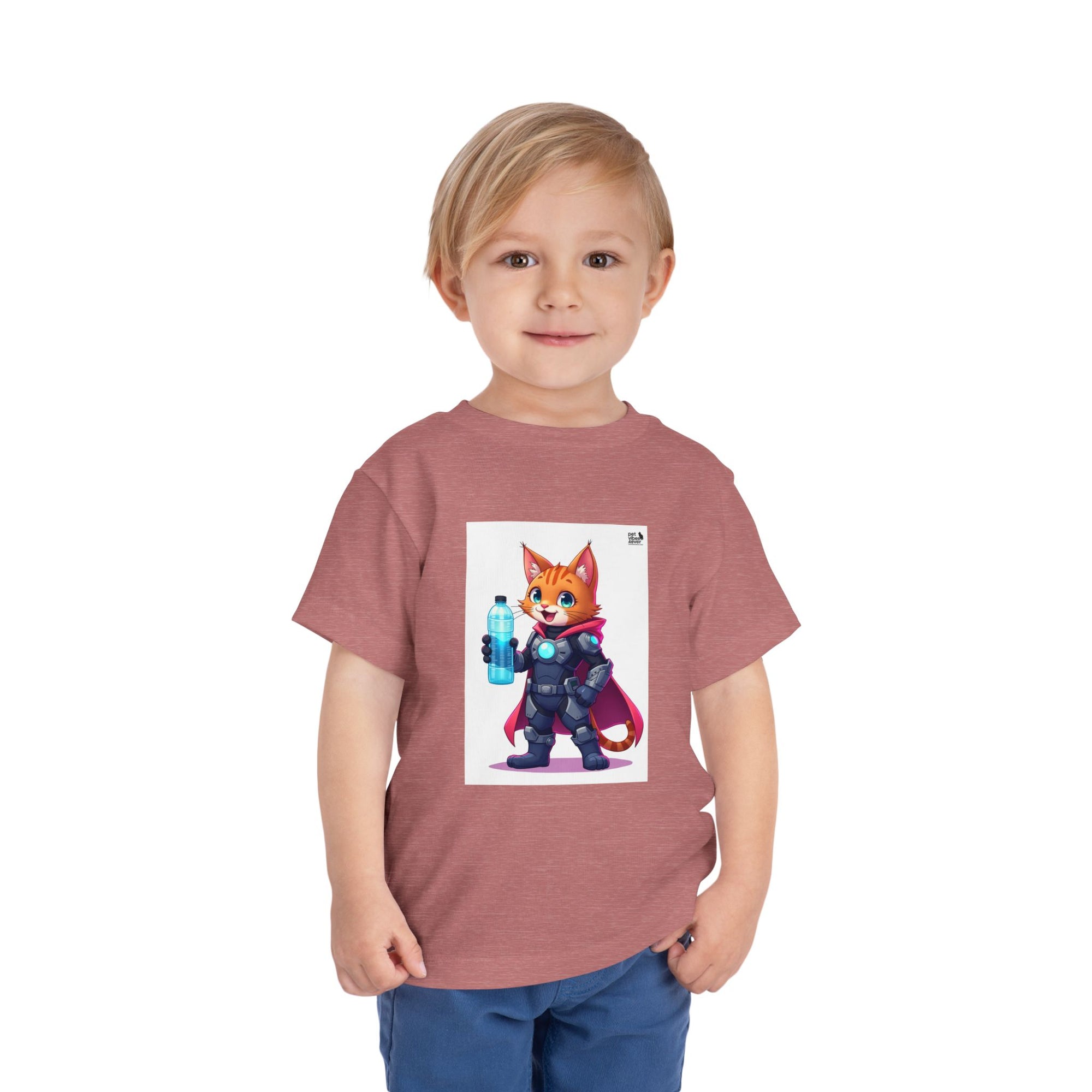 Superhero Cat Toddler Tee, Kids Graphic T-Shirt, Cute Animal Shirt, Birthday Gift, Funny Pet Tee