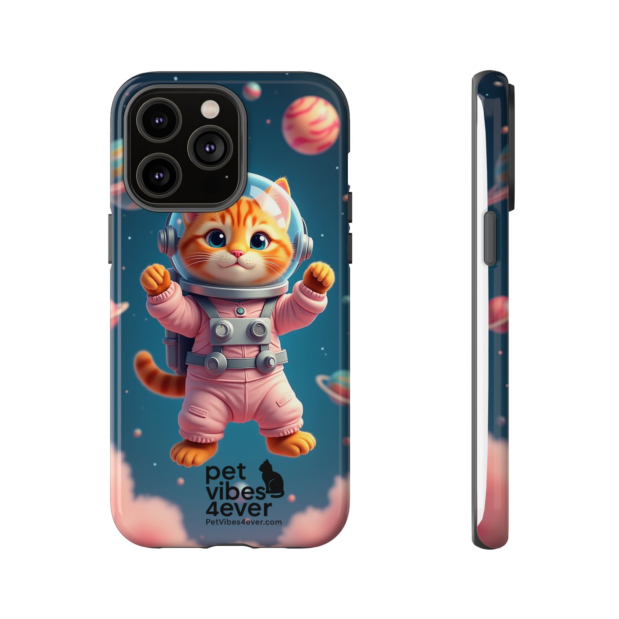 Cute Cat Phone Case, Cat Lovers Gift, Astrological Accessories, Fun Tech Gear, Space Theme Phone Cover