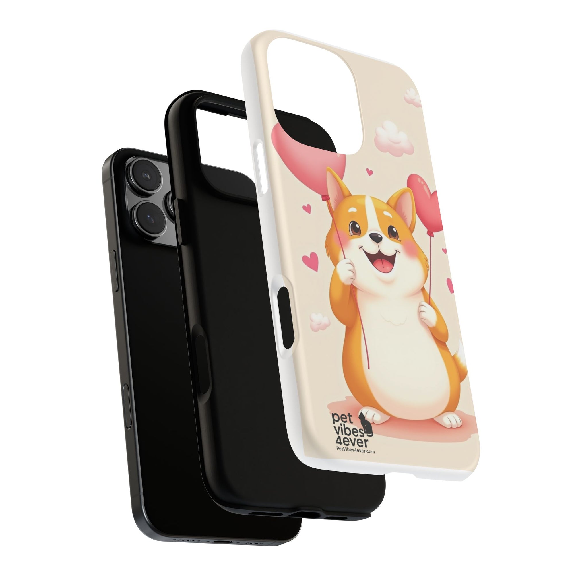 Corgi Love Phone Case, Cute Pet Gift, Animal Lover Accessory, Custom Phone Cover, Valentine's Day Gift