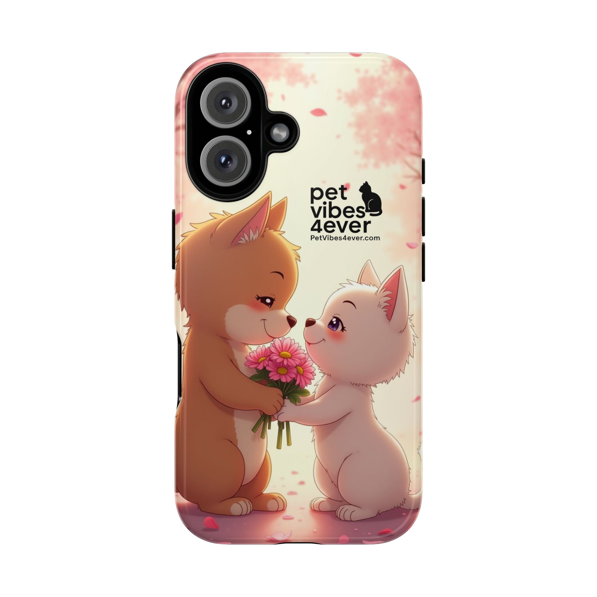 Cute Pet Phone Case, Animal Lovers Gift, Valentine’s Day Present, Custom Phone Cover, Happy Couple Design, Pet Vibes Forever