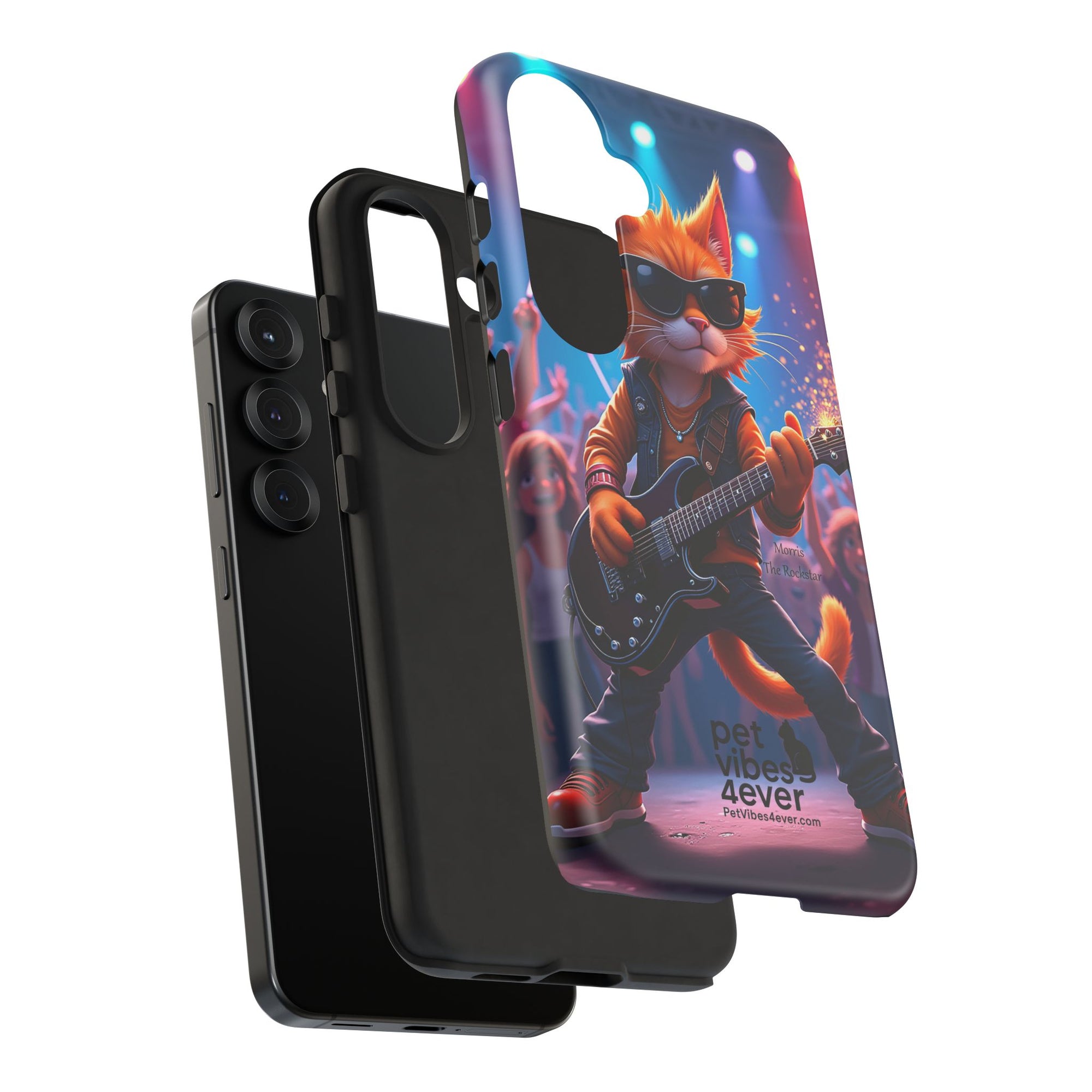 Guitar Cat Phone Case | Fun Pet Vibes | Unique Gift for Cat Lovers, Music Fans, Pet Owners, Birthday, Holidays, Personal Use