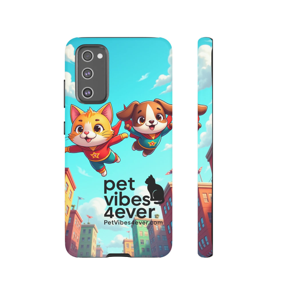Pet Vibes Forever Tough Phone Cases, Cute Dog and Cat Design, Pet Lover Gift, Fun Phone Accessory, Animal Theme Decor