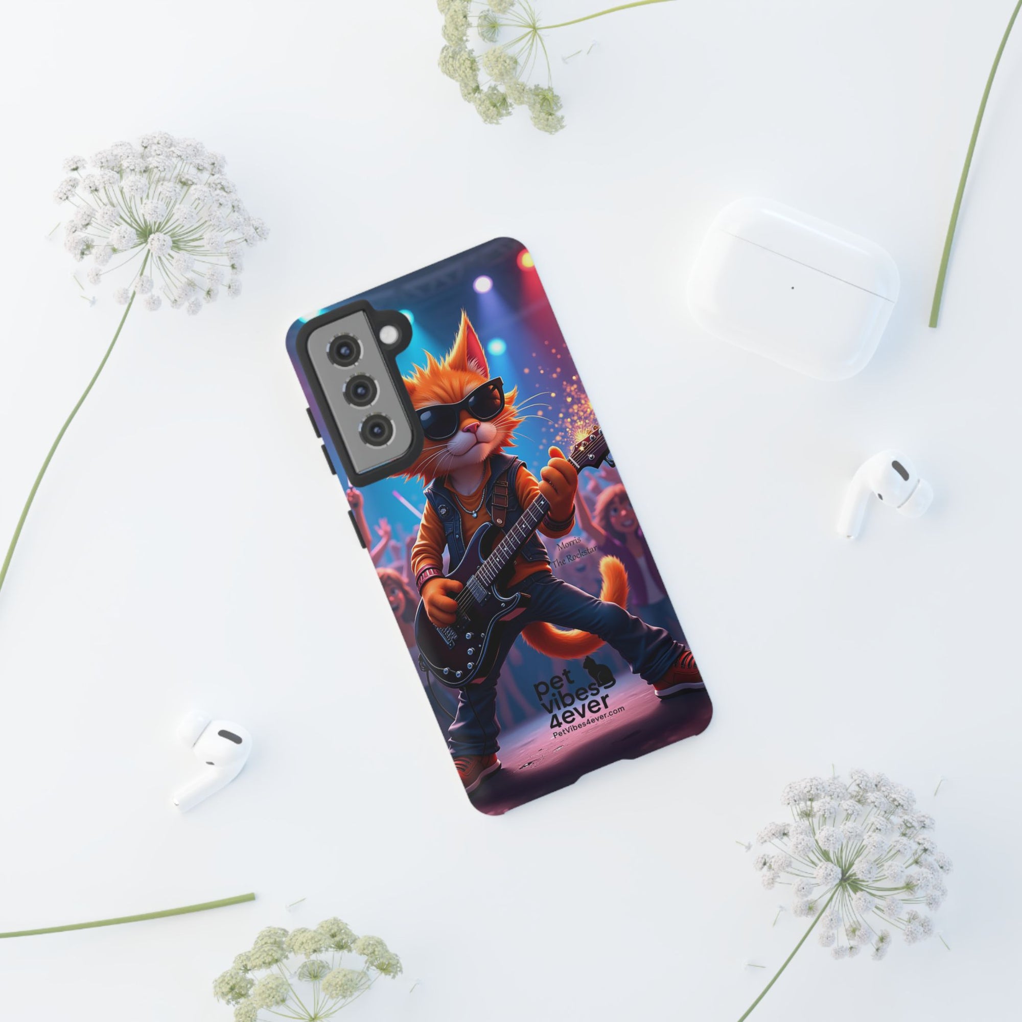 Guitar Cat Phone Case | Fun Pet Vibes | Unique Gift for Cat Lovers, Music Fans, Pet Owners, Birthday, Holidays, Personal Use