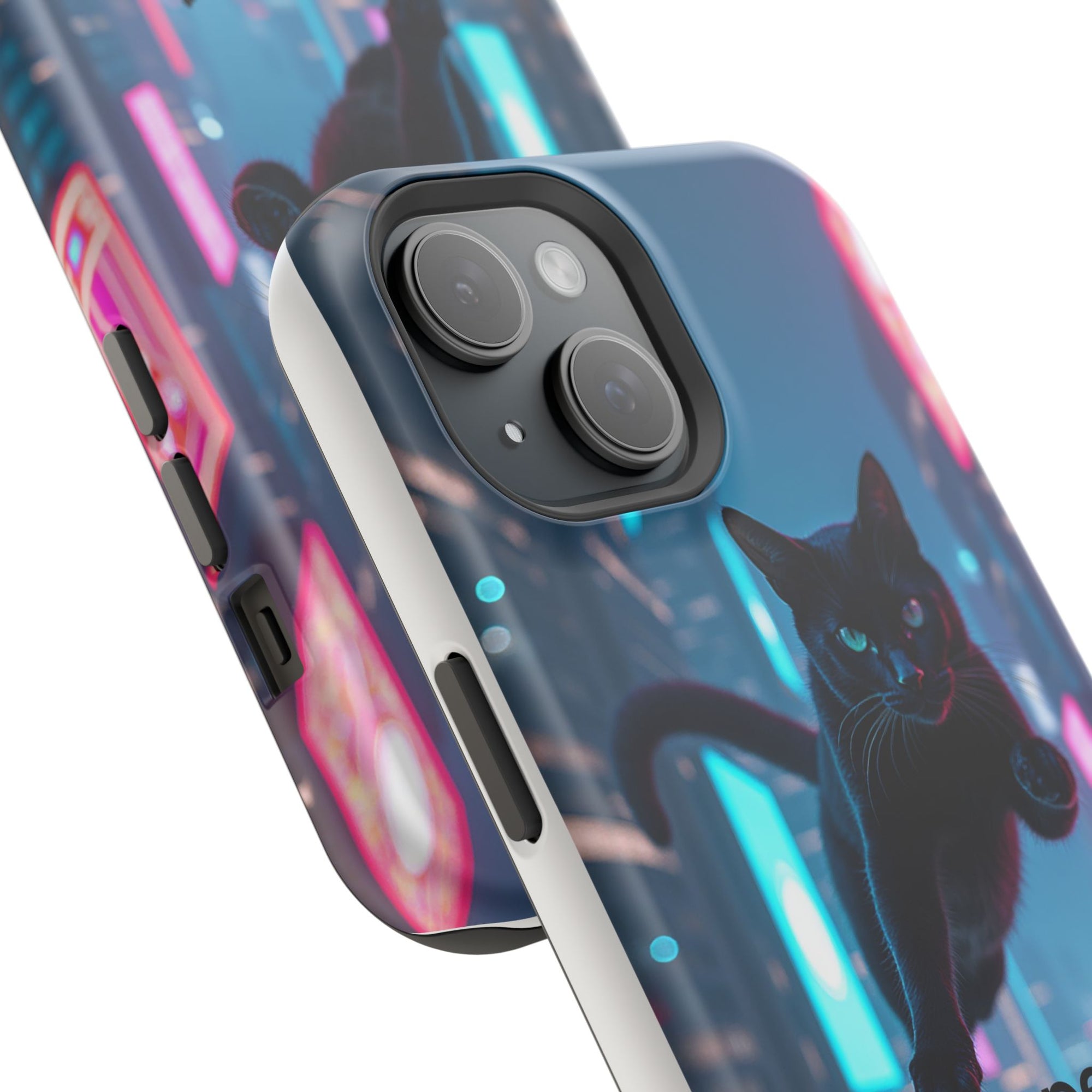 Cat-Themed Phone Case with Pet Vibes Design, Impact-Resistant Phone Case, Gift for Cat Lovers, Cute Pet Merchandise, Stylish Phone Accessory