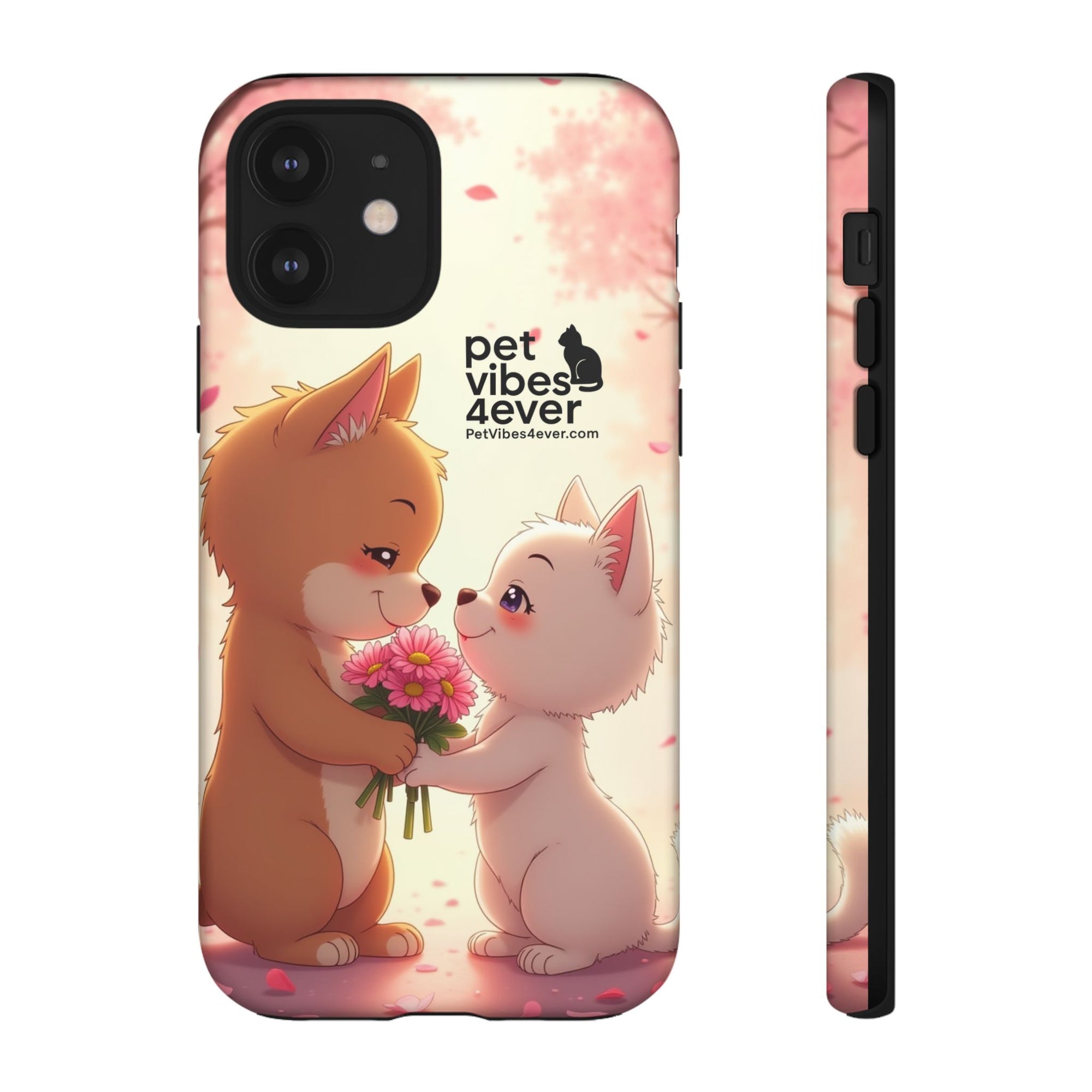 Cute Pet Phone Case, Animal Lovers Gift, Valentine’s Day Present, Custom Phone Cover, Happy Couple Design, Pet Vibes Forever